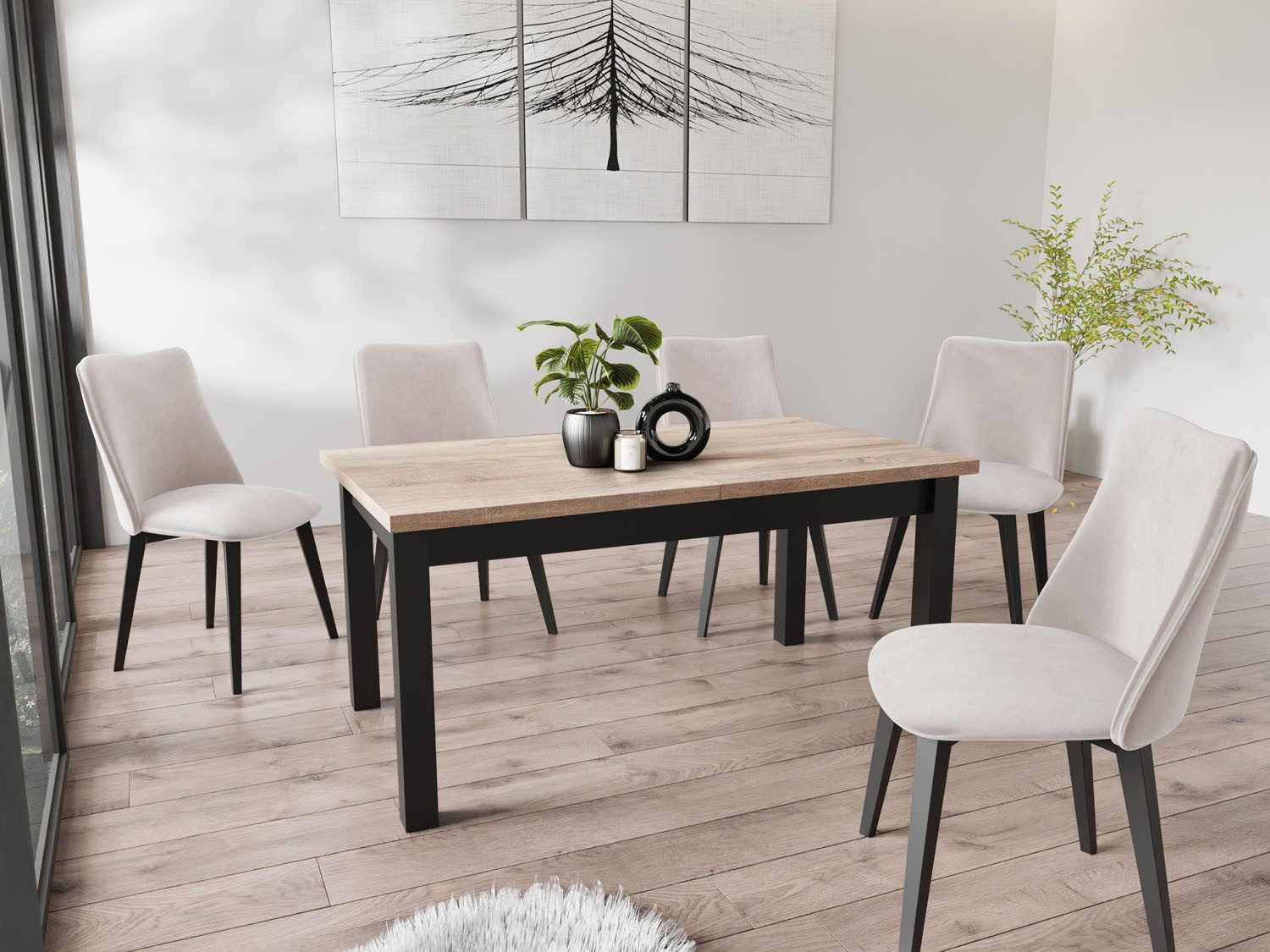 WFL GROUP Esstisch Davidof (erhältlich in 3 Größen – 140/160/160 cm auszieh günstig online kaufen