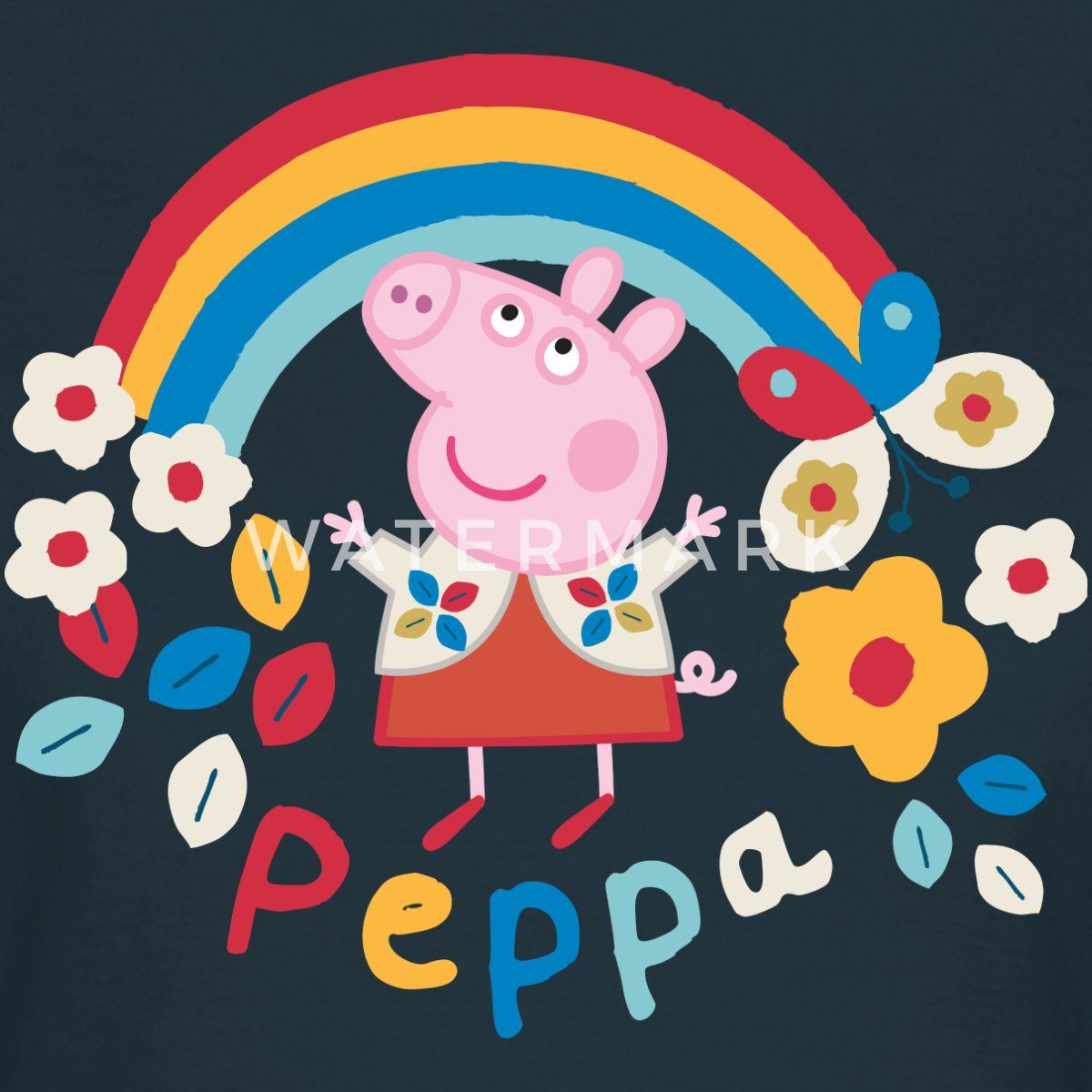 Spreadshirt T-Shirt Peppa Wutz Regenbogen Rainbow günstig online kaufen