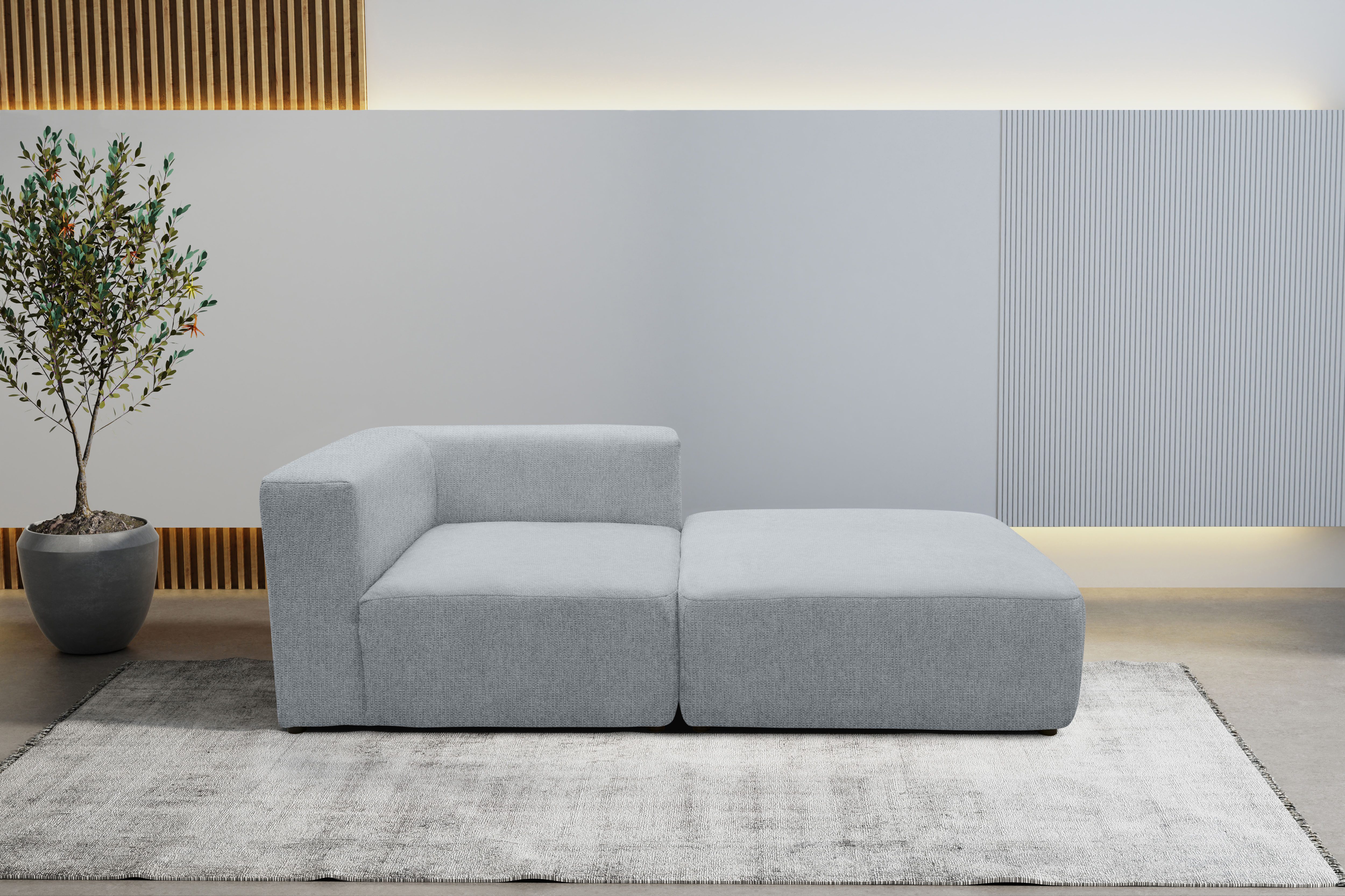 Sofa-Eckelement Utvik bestehend aus Eckelement und Hocker