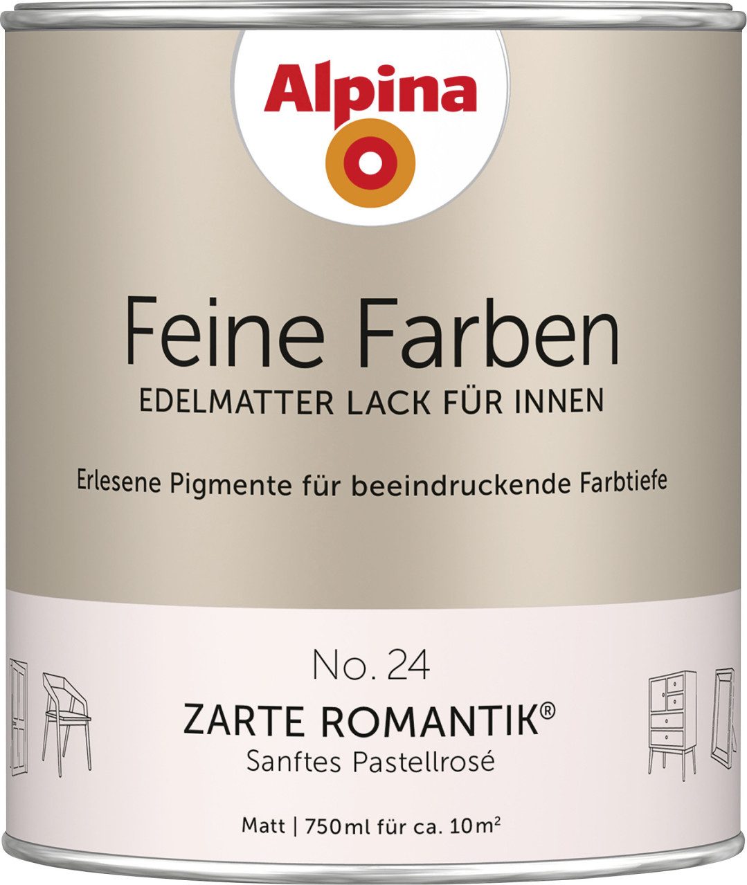 Alpina Wandfarbe Alpina Feine Farben Lack No. 24 Zarte Romantik -