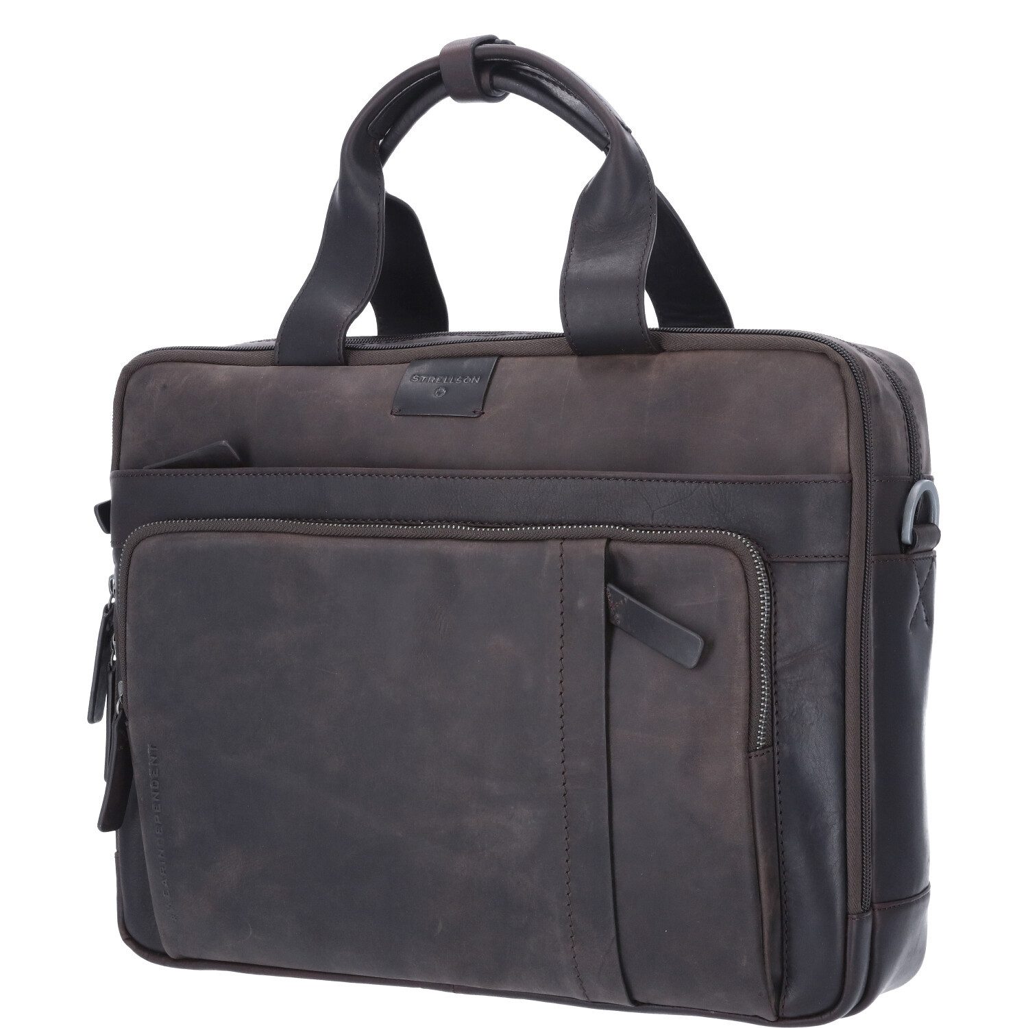Strellson Umhängetasche Strellson Leder Aktentasche Brick Lane Charles darkbrown (1, 1-tlg., 1)