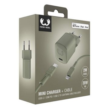 Fresh´n Rebel USB-C Mini Charger PD 20W, Apple Lightning-Kabel 2 m Schnelllade-Gerät (2-tlg)