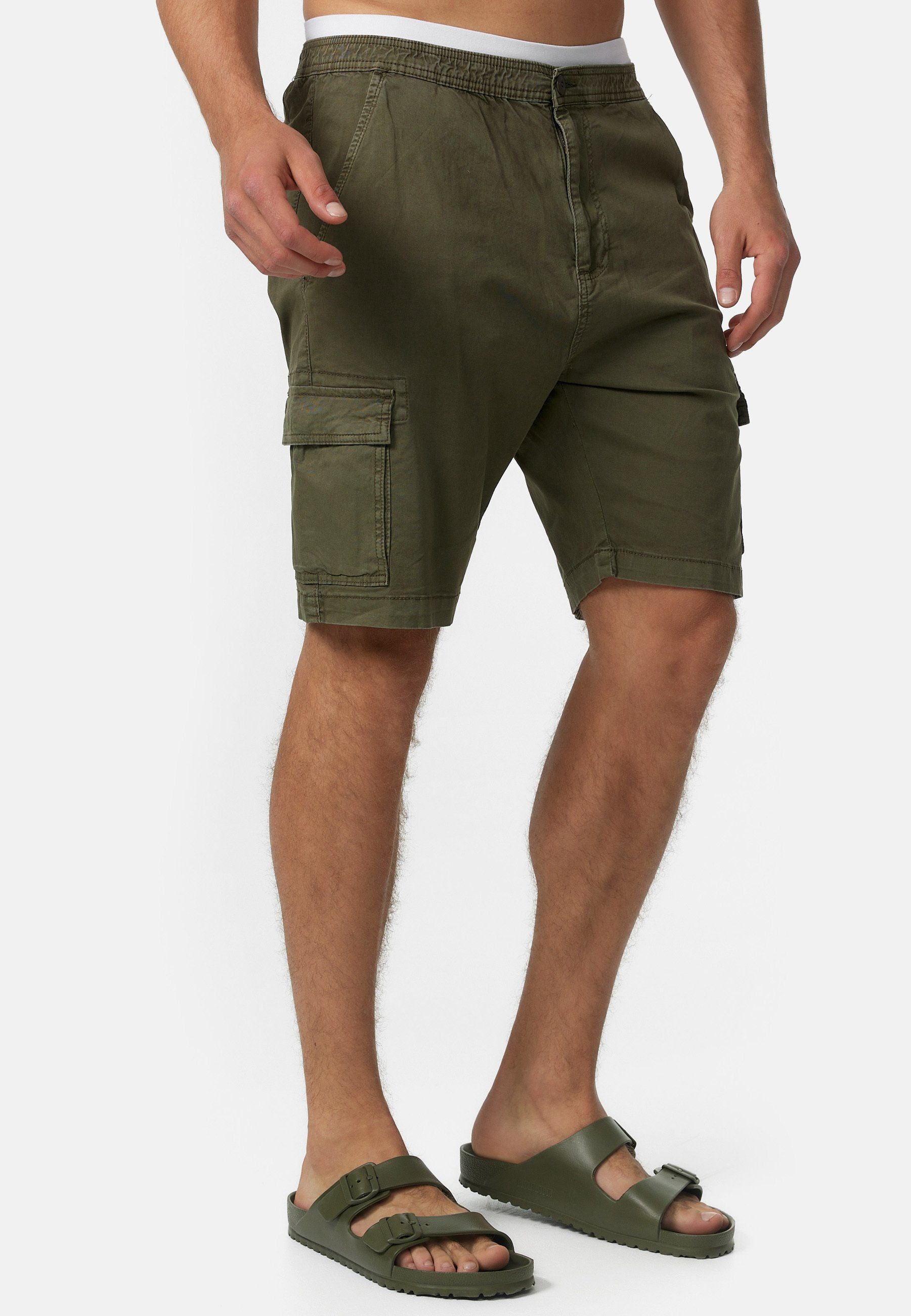 Indicode Cargoshorts Herren Kinnaird Cargo Shorts Herrenshorts aus elastischer Baumwoll-Qualität