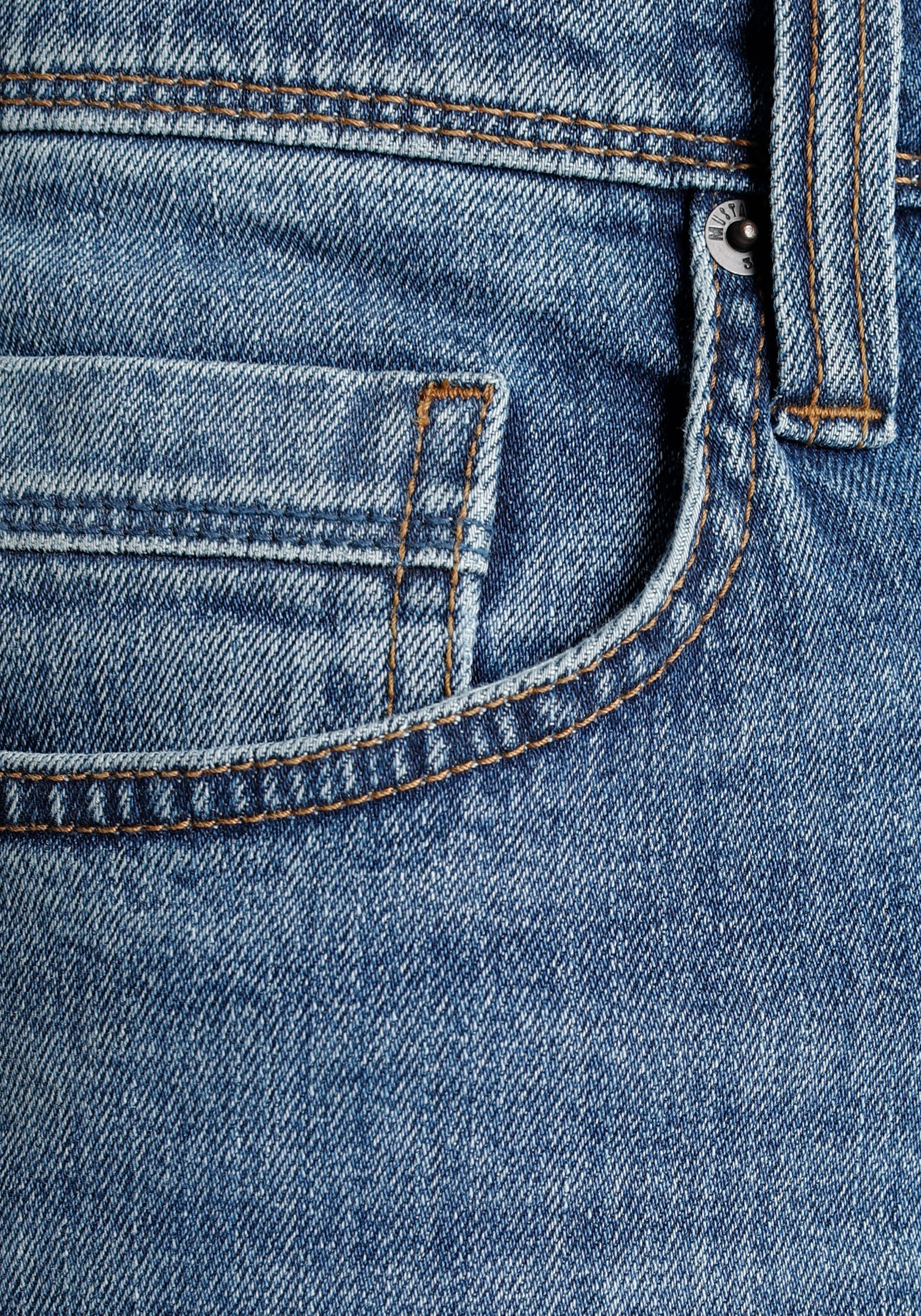 Waschung mit Washington Jeansshorts krempelbar, MUSTANG leichter