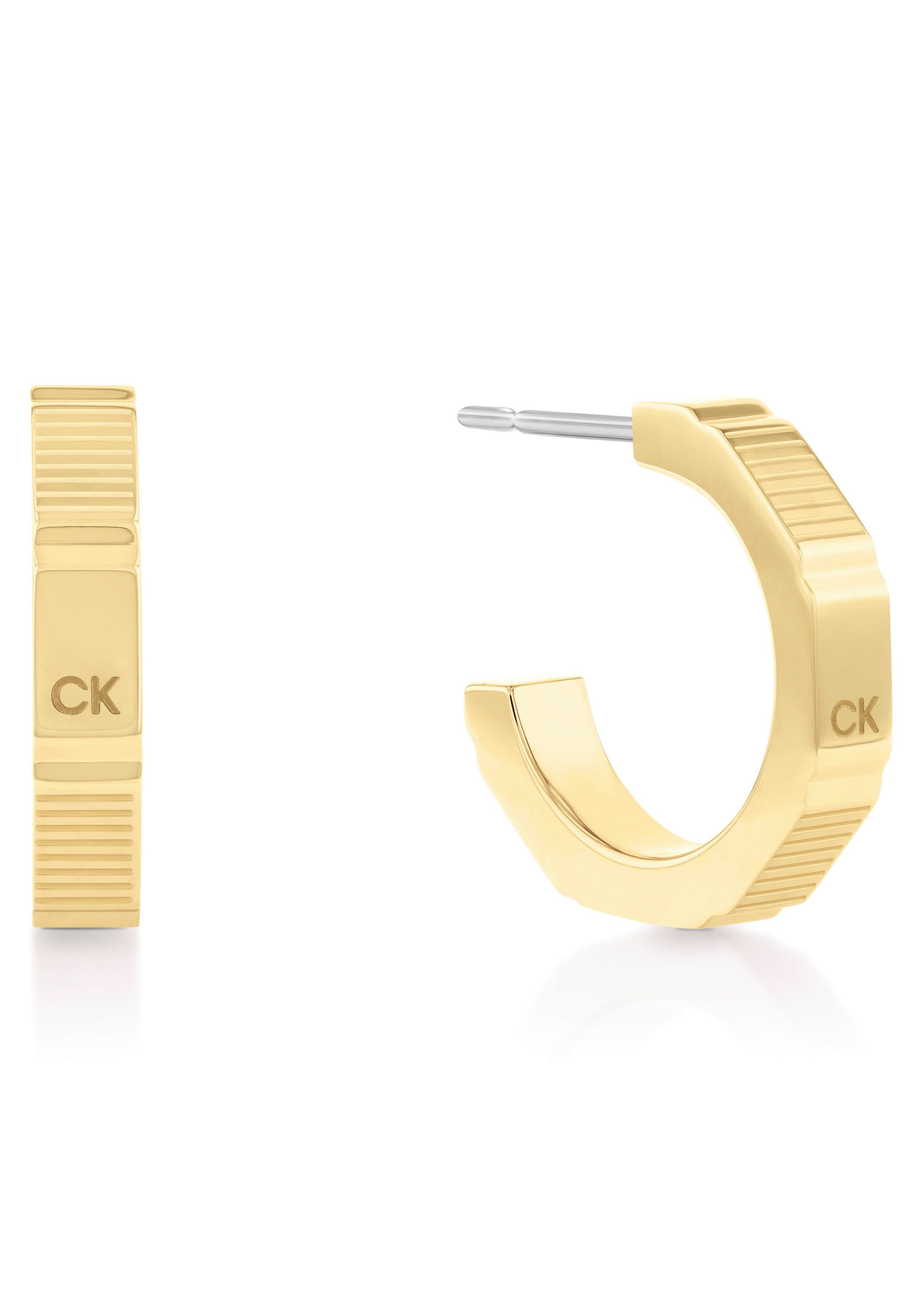 Calvin Klein Paar Creolen Schmuck Edelstahl Ohrschmuck Damenohrringe SHAPES