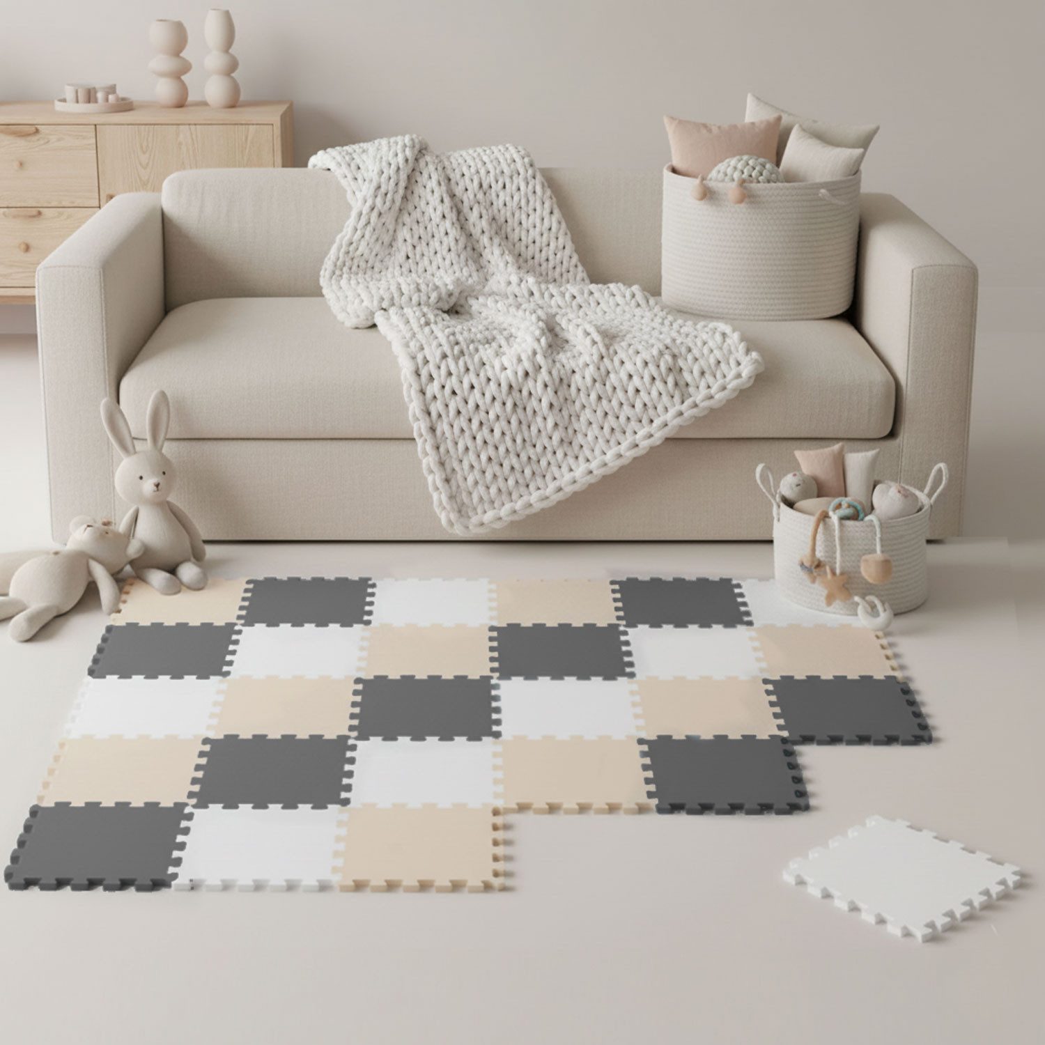 LittleTom Puzzlematte ab dem 1. Tag - 27 Teile Baby Spielmatte - 30 x 30 Ki günstig online kaufen