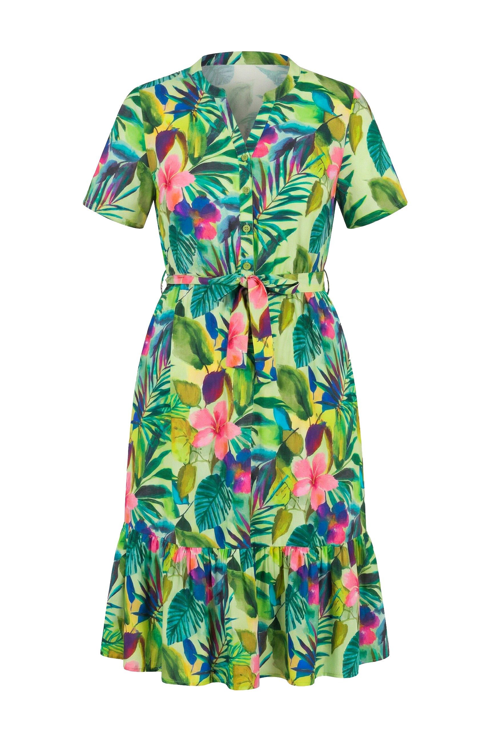 MIAMODA Jerseykleid Kleid A-Linie Italien-Muster Saumvolant
