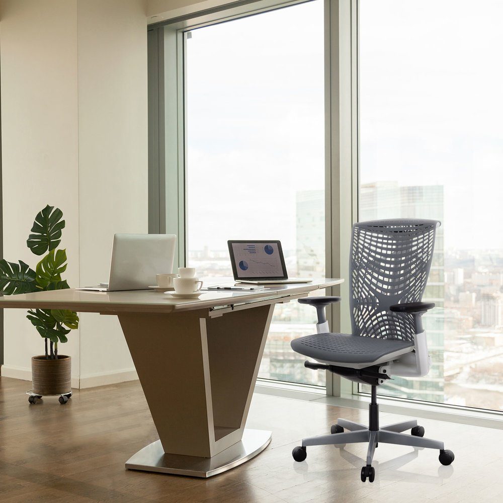 ergonomisch Bürostuhl Drehstuhl TPE SKOPE (1 Schreibtischstuhl Profi OFFICE hjh Grau St),