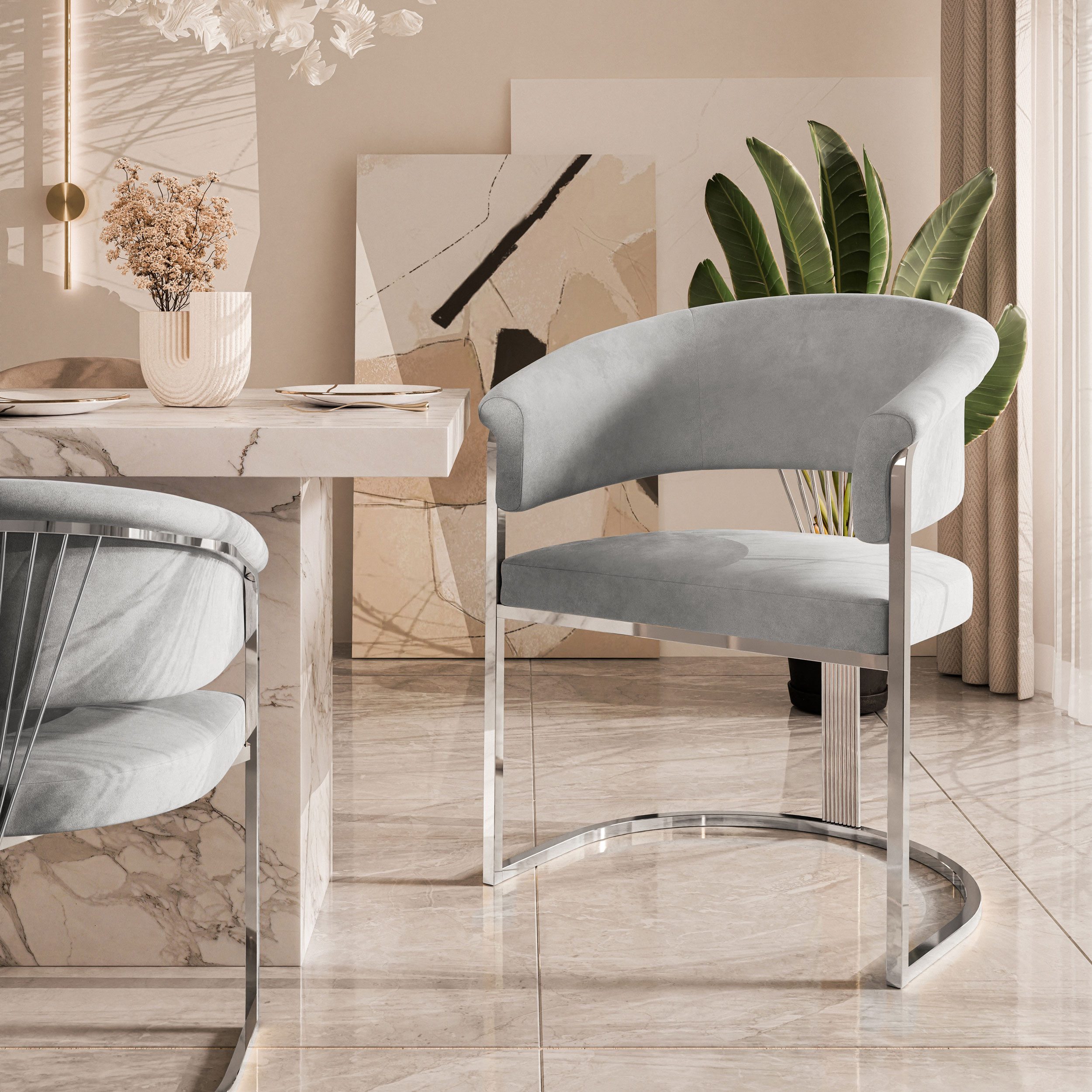 Lookway Polsterstuhl MOUNIR SILVER mit einem günstig online kaufen