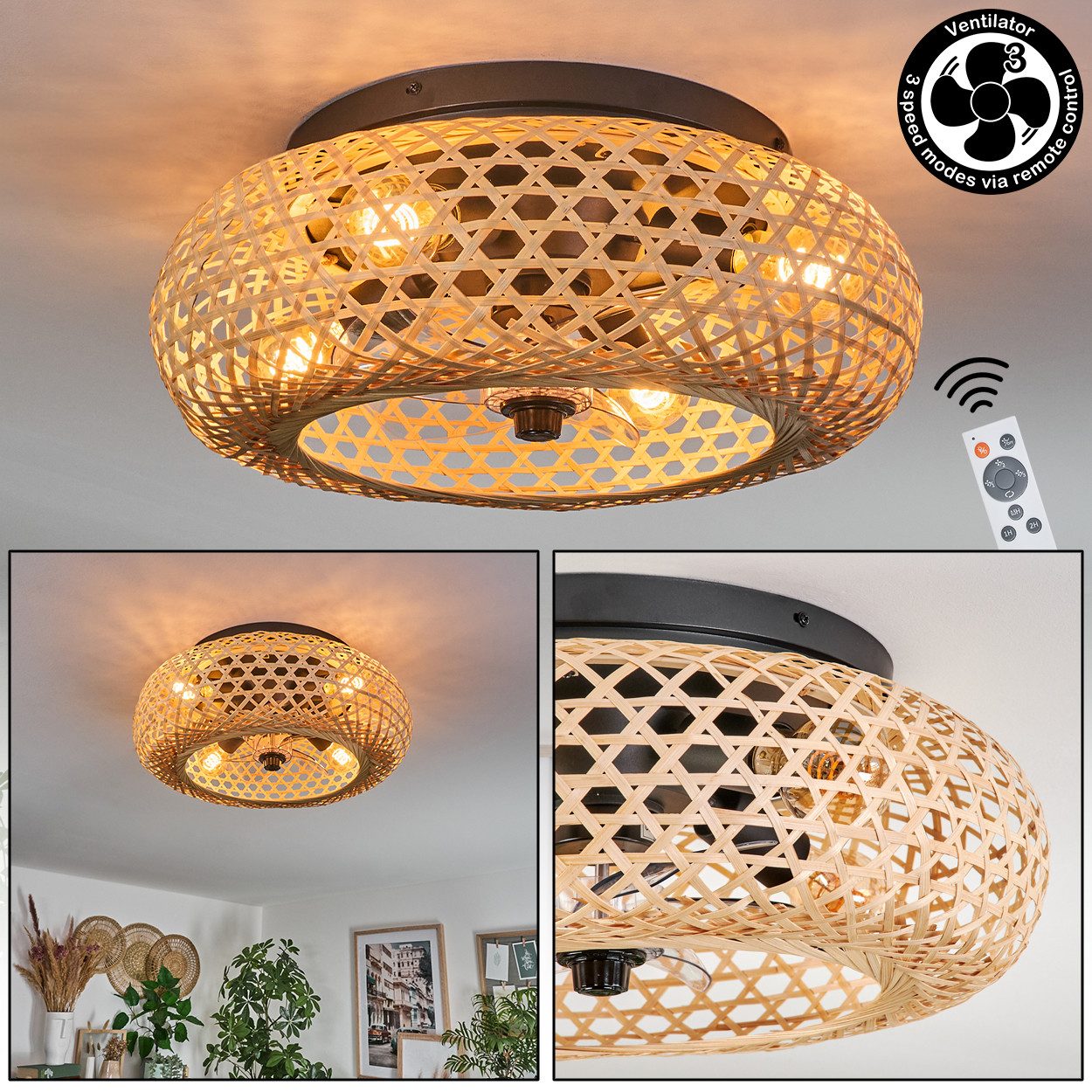hofstein Deckenleuchte Deckenventilator mit Beleuchtung aus günstig online kaufen