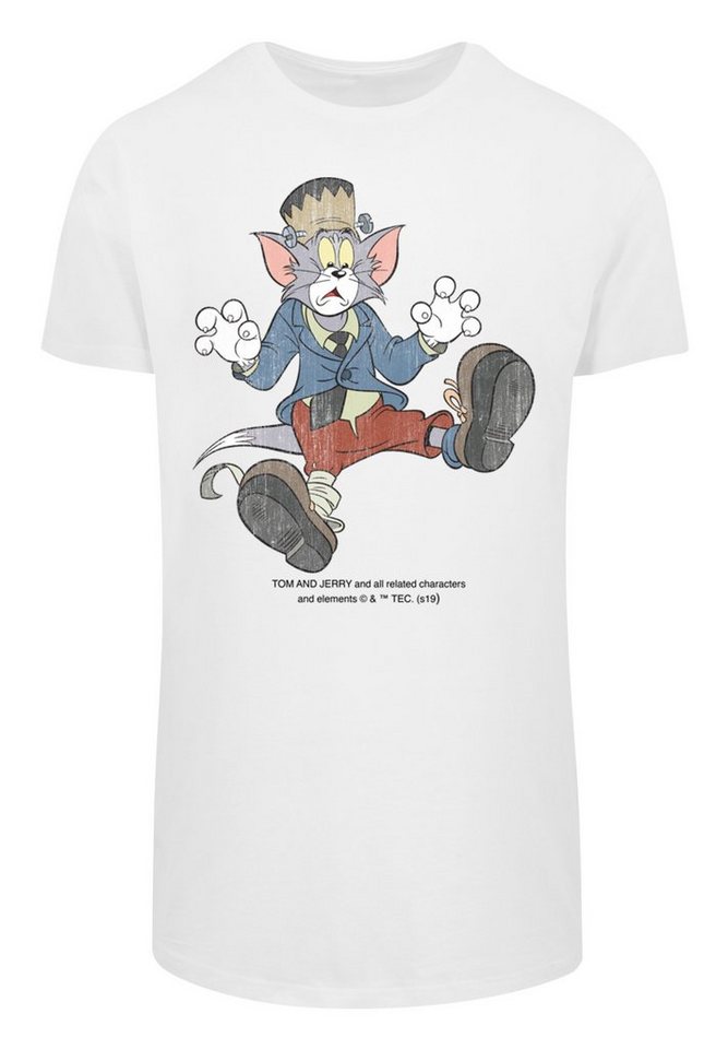 F4NT4STIC T-Shirt Tom and Jerry TV Serie Faux Pocket Frankenstein Tom Print