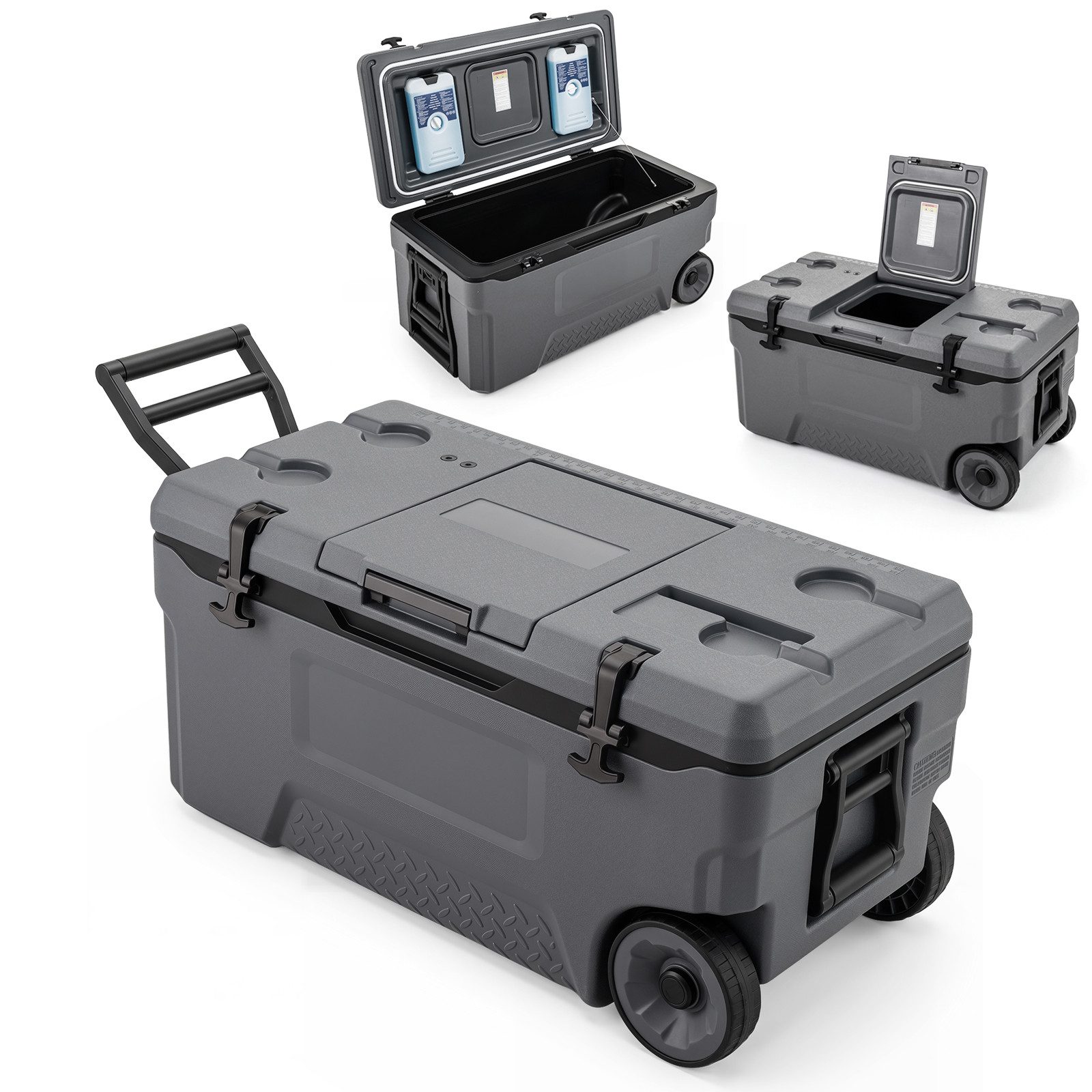 COSTWAY Thermobehälter, Kühlbox mit Rollen & Griff, Isolierbox