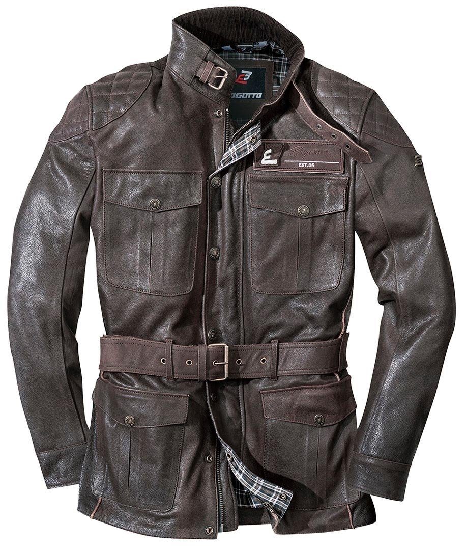 Motorradjacke Lederjacke Bogotto Bristol Motorrad Brown