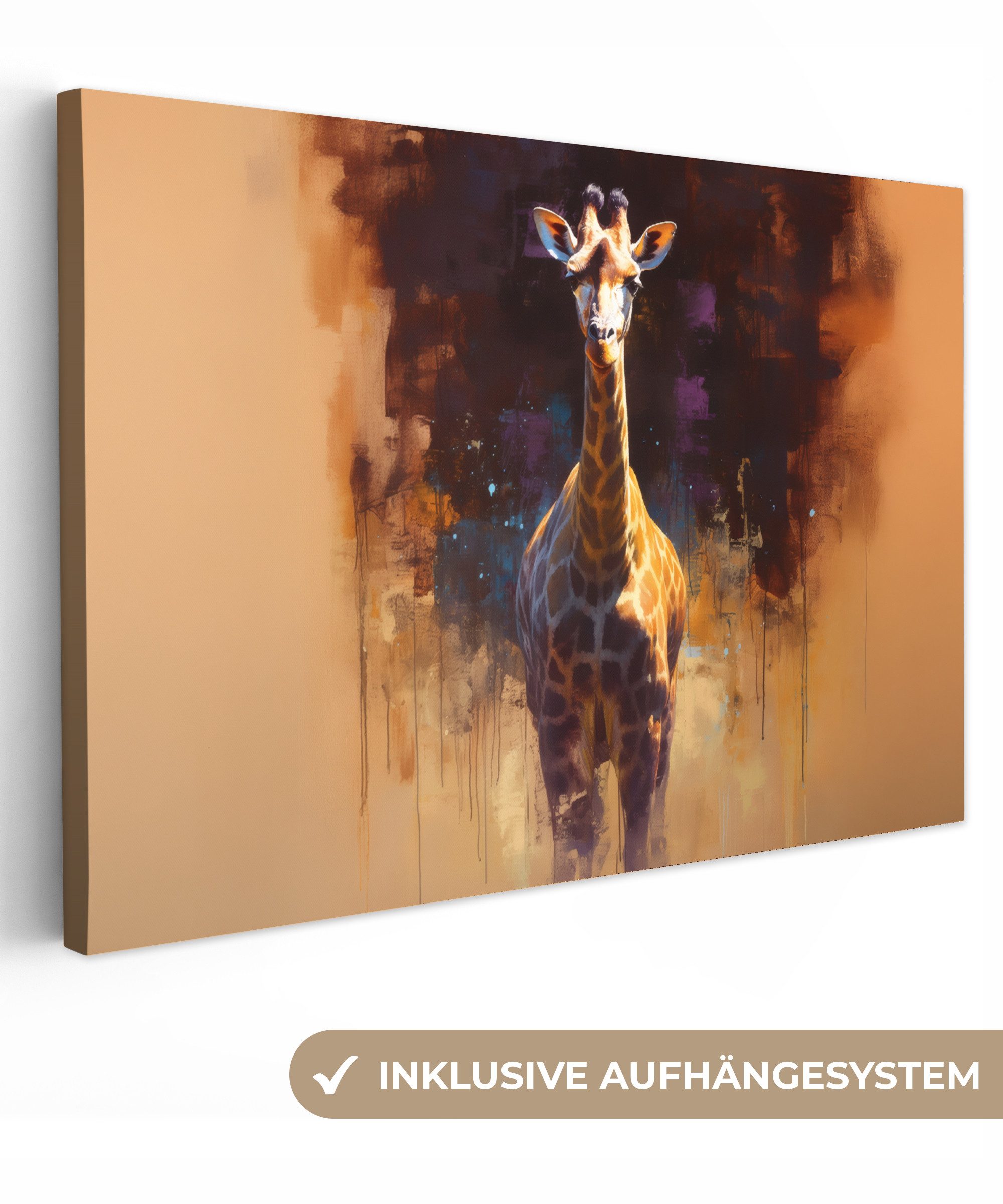 OneMillionCanvasses® Leinwandbild Giraffe - Braun - günstig online kaufen