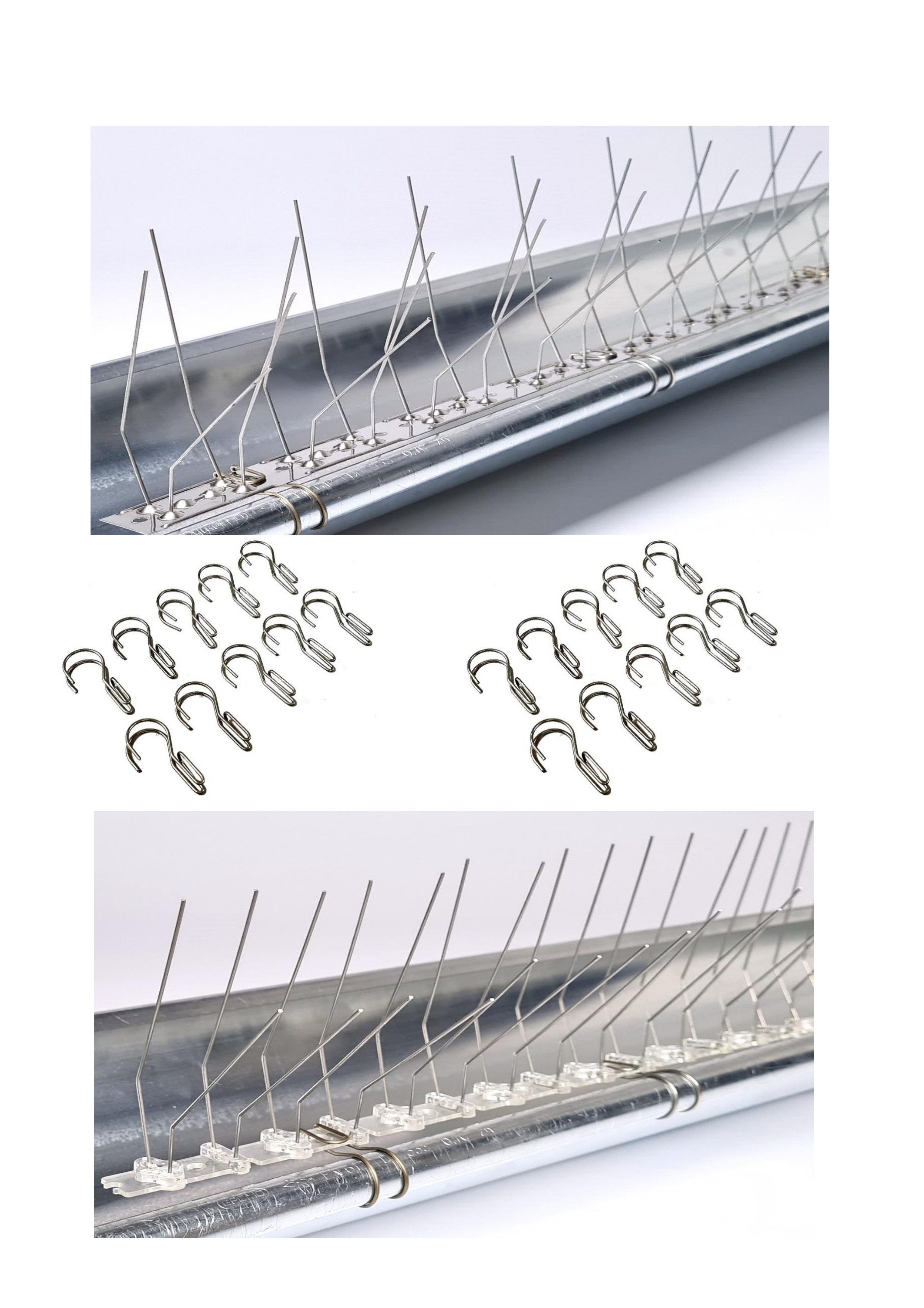 SAFA Taubenspikes Metallclips für Befestigung Taubenabwehr an der Dachrinne, 20 Clips Packung, 10-St., Für SAFA Taubenabwehrspikes, für Dachrinne