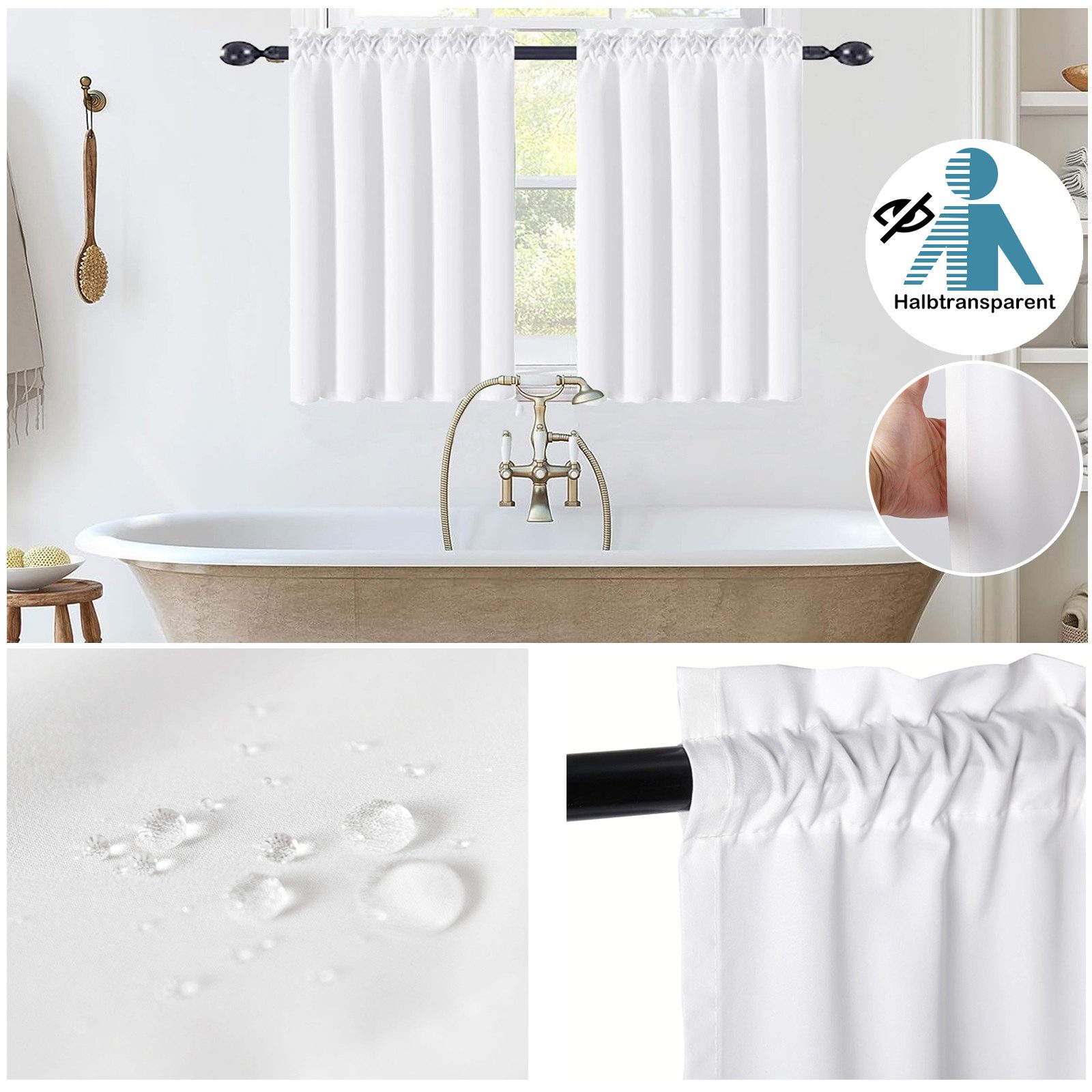 BTTO V&G Scheibengardine Kurzer vorhang Blickdicht 2 Stück Bistrogardine,We günstig online kaufen