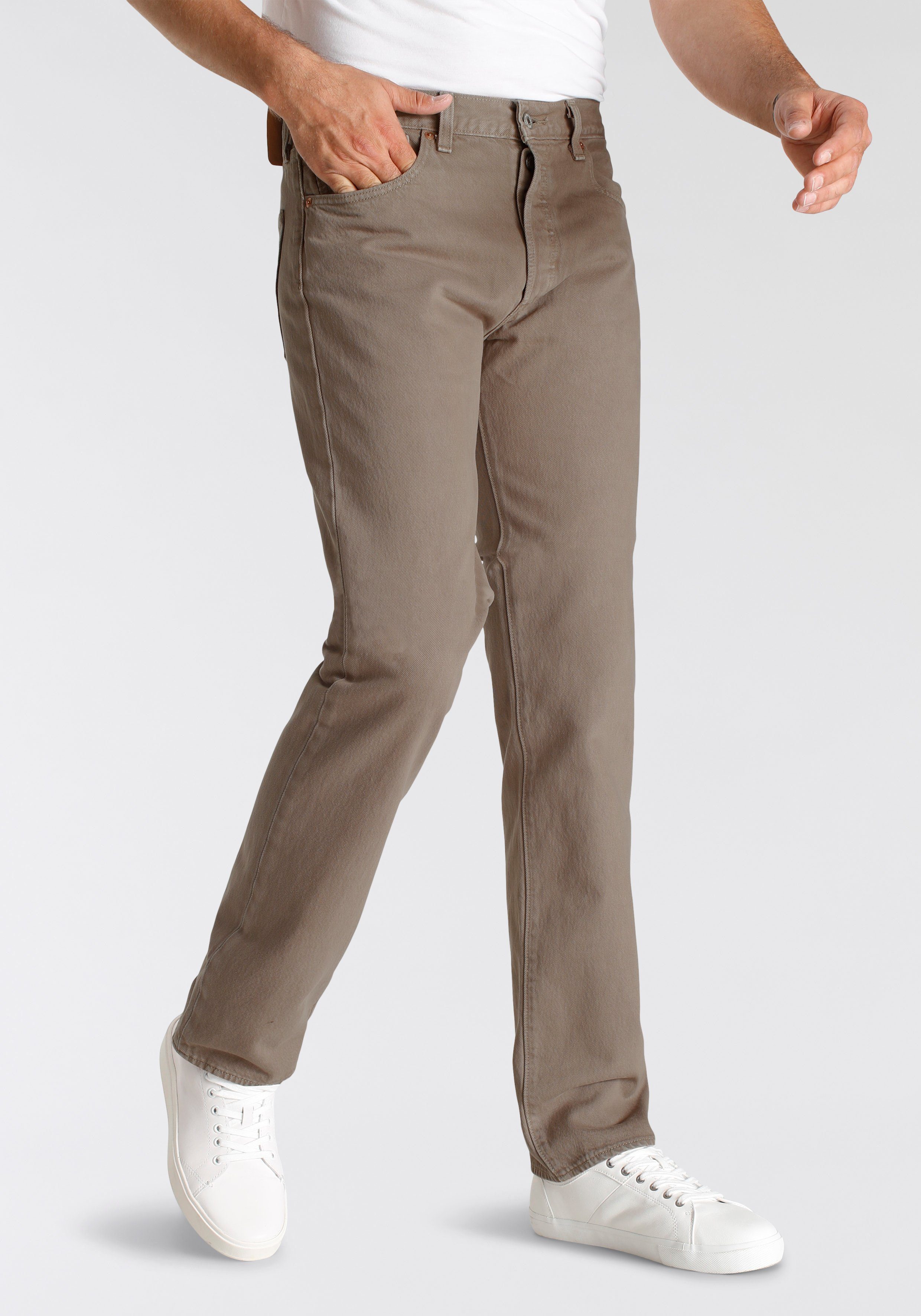 Levi's® 5-Pocket-Jeans 501 VI'S ORIG all Markenlabel beige mit