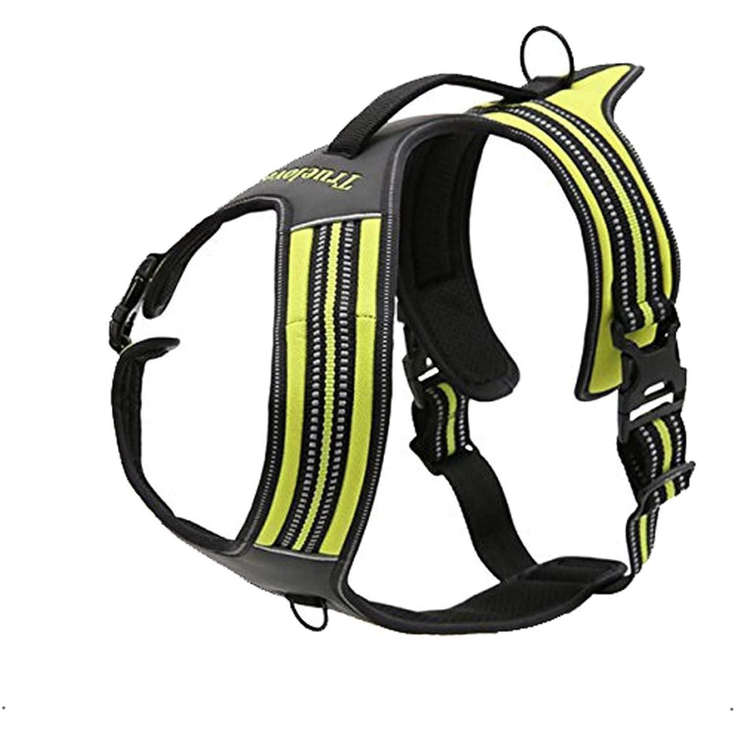 LuxusKollektion Autohundegeschirr Hundegeschirr Anti-Zug mit Griff Neongelb XL, Textil