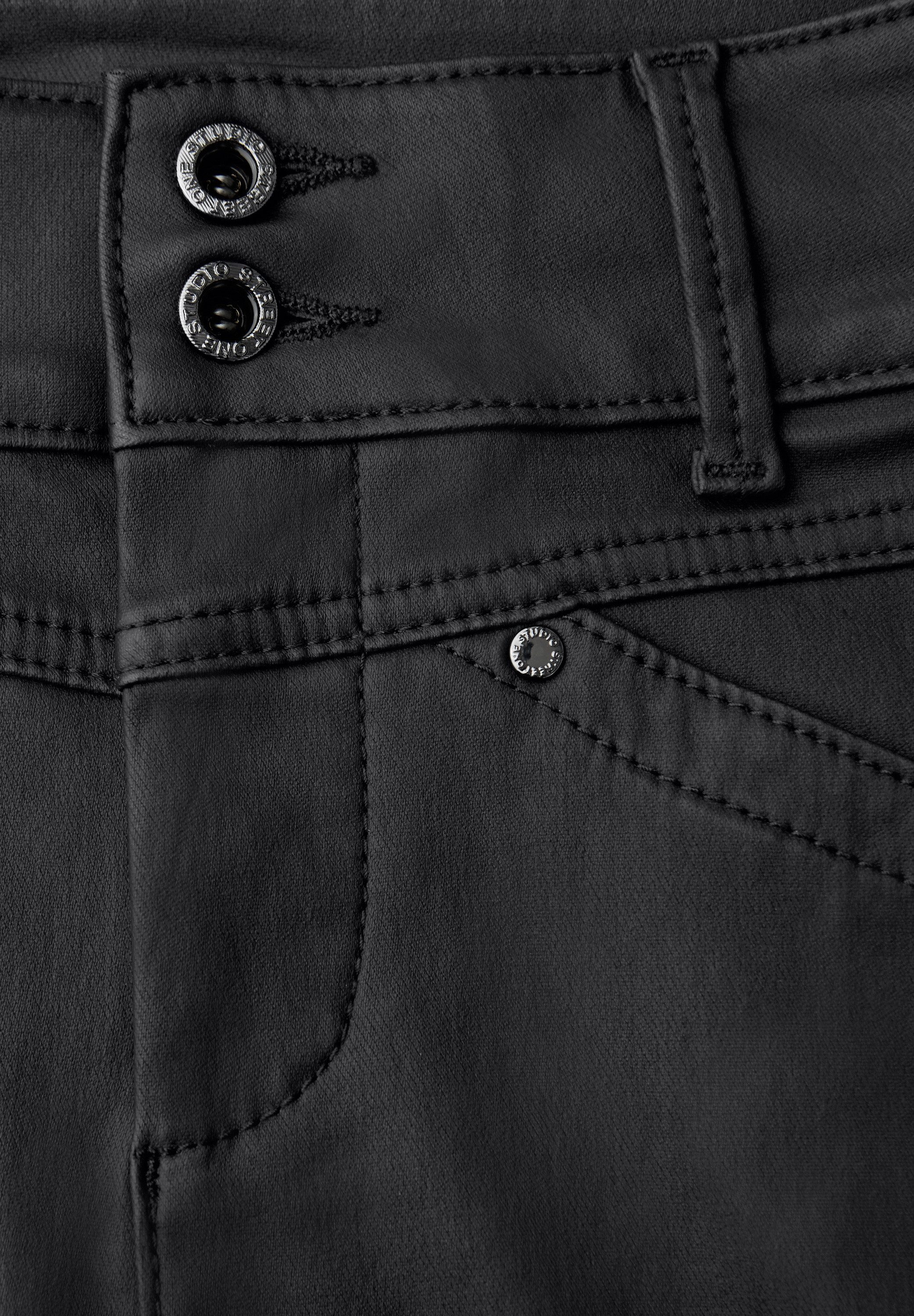 STREET ONE STUDIO Lederimitathose Middle Waist