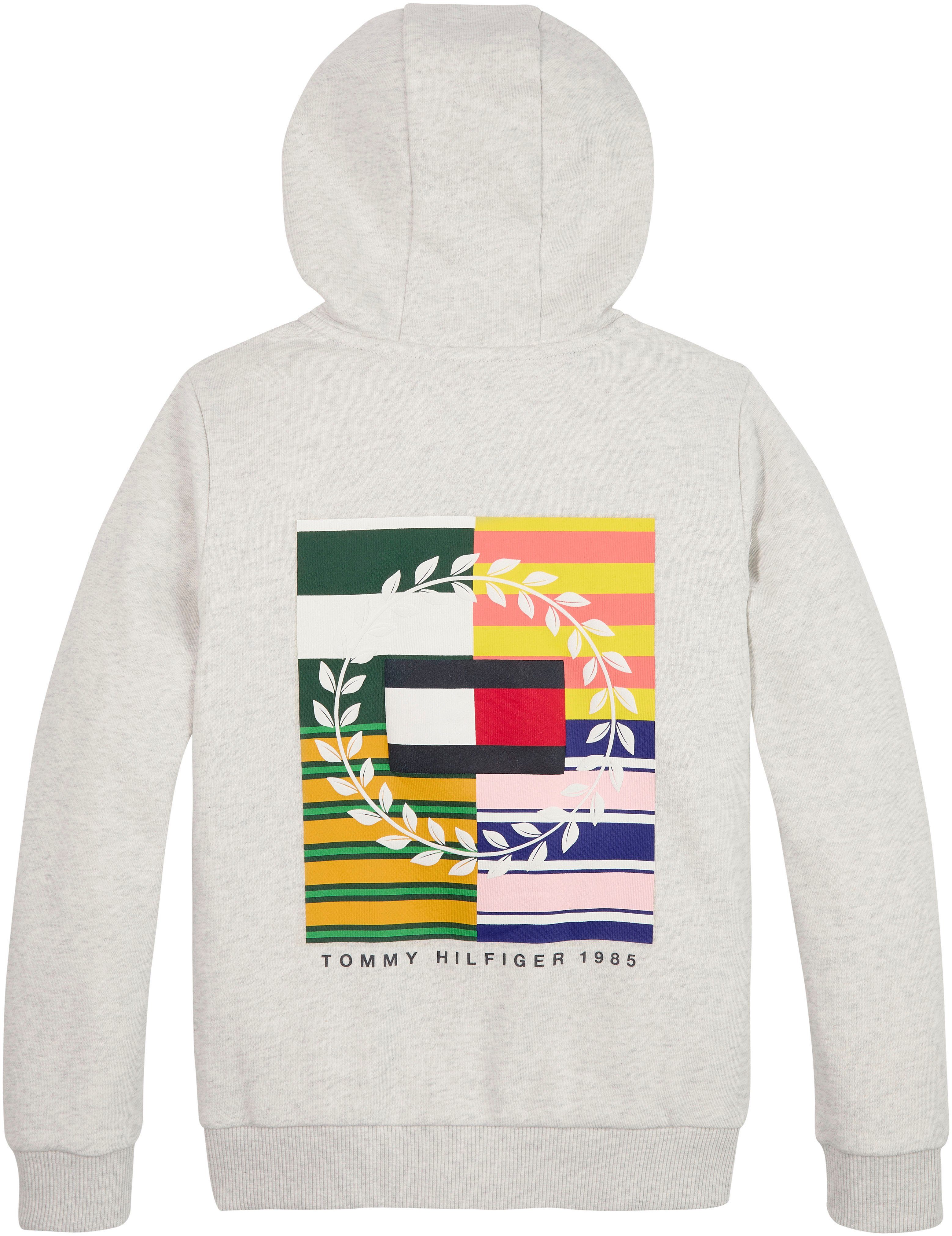 Tommy Hilfiger Kapuzensweatshirt MULTI ARTWORK ZIPTROUGH mit großem Print  auf dem Rücken & kleinem auf der Brust