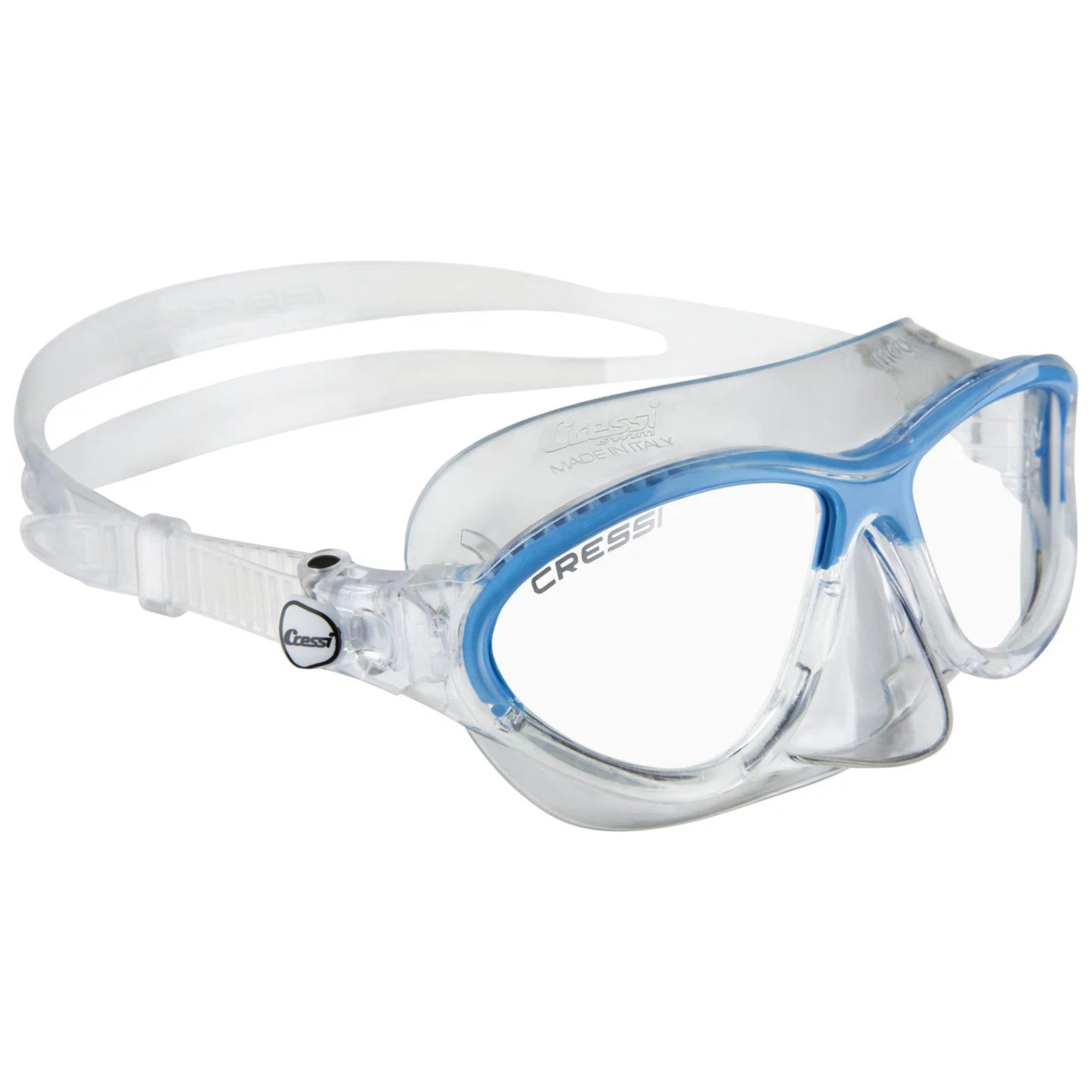 Cressi Tauchermaske Moon Maske - Kinder Schwimmmaske - Clear/Blue