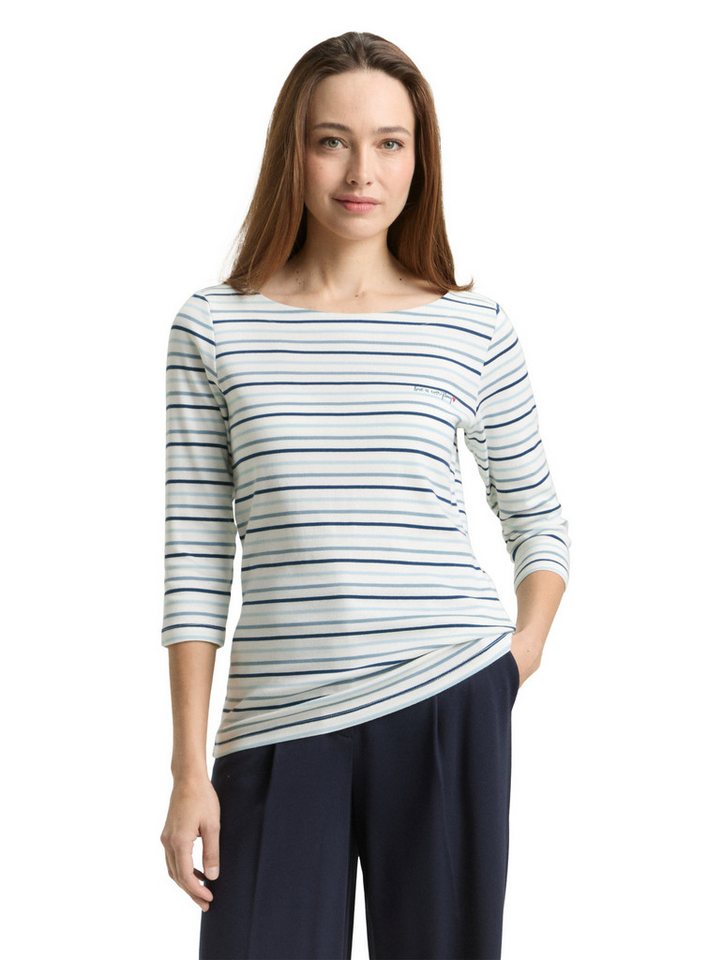 TOM TAILOR 3/4-Arm-Shirt Regular im Streifen-Design