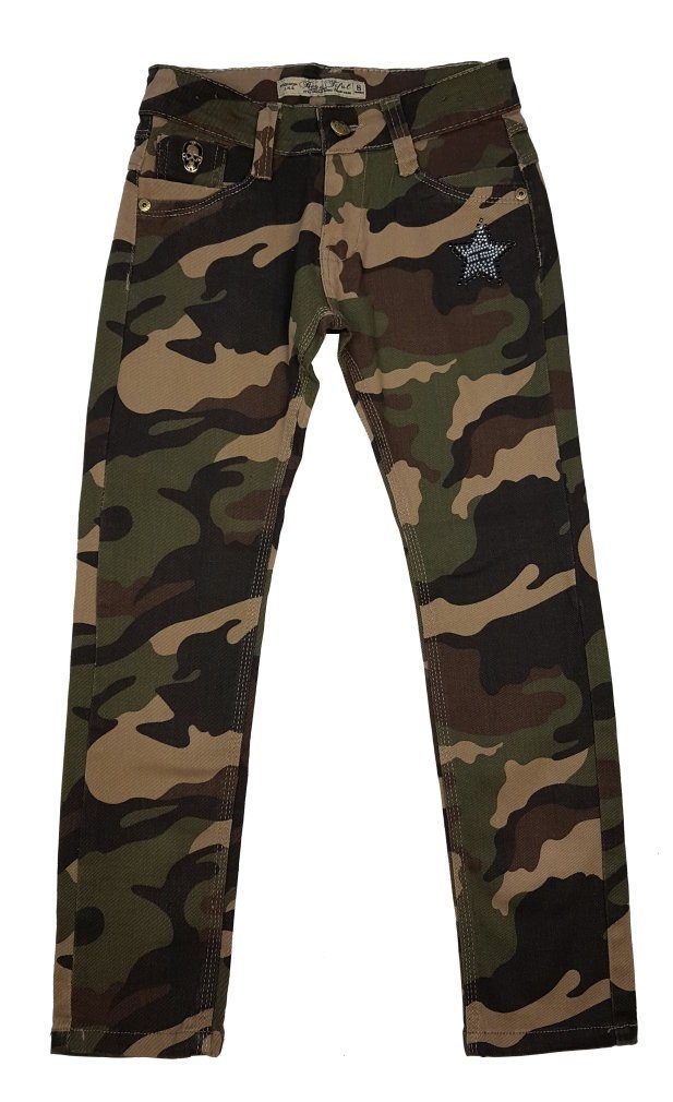 Muster Braun 5-Pocket-Jeans Tarnhose, Army Mädchen Camouflage Girls M8152 Fashion camouflage