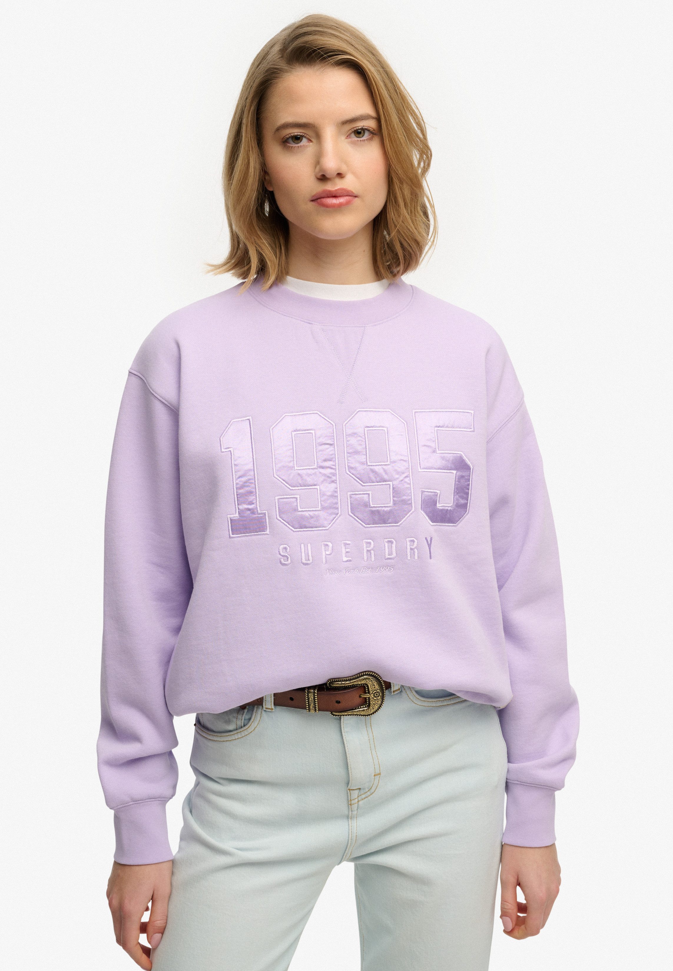 Superdry Sweatshirt VARSITY SATIN APPLIQUE CREW günstig online kaufen