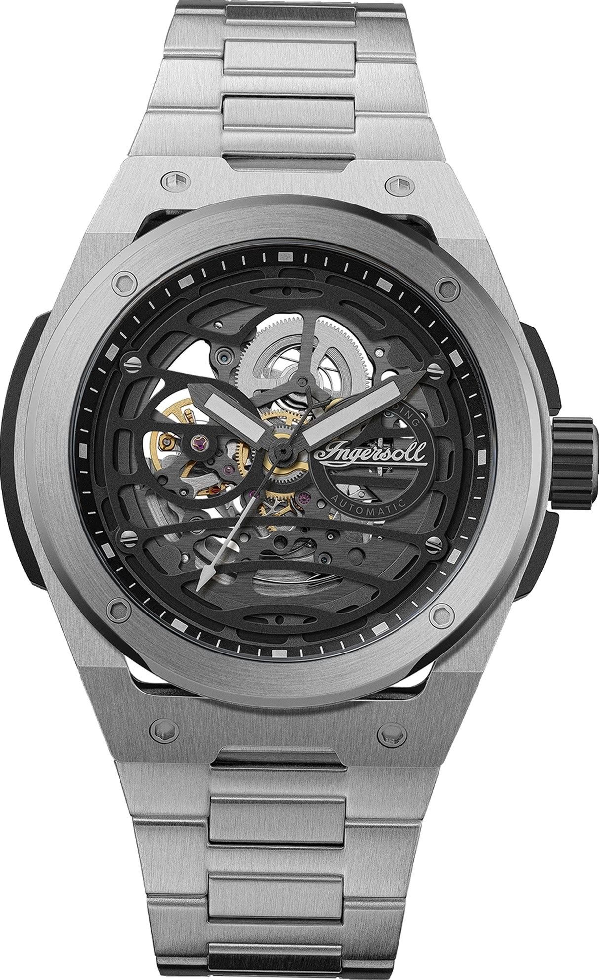 Automatikuhr Ingersoll Herrenuhr Edelstahl schwarz