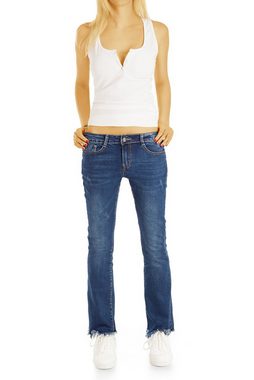 be styled 7/8-Jeans 7/8 Jeans medium waist Hose mit ausgefranster Saum - Damen - j71i 5-Pocket-Style, mit Stretch-Anteil, ausgefranster Saum