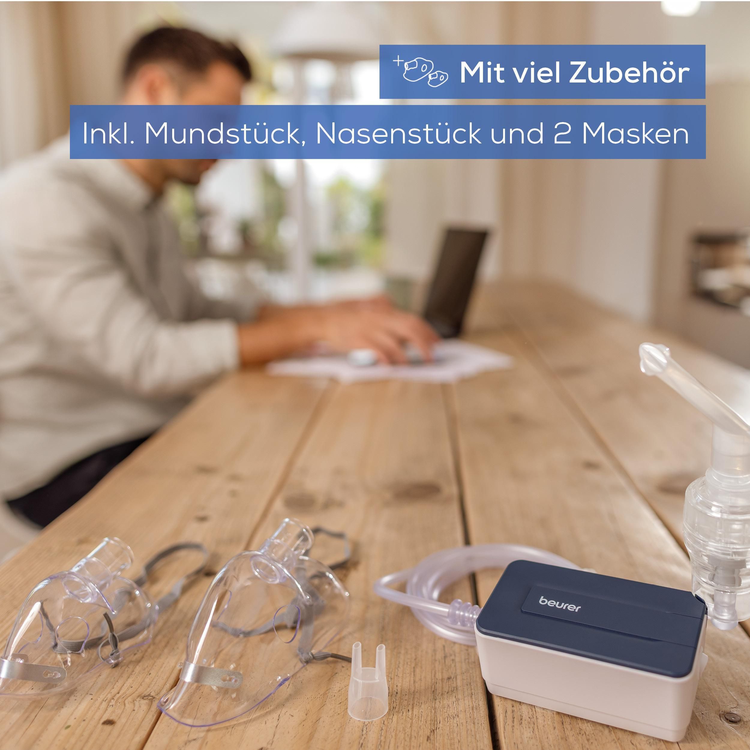 BEURER Inhalationsgerät IH 15 Inhalator zur Behandlung der oberen und unteren Atemwege, Anwendung bei Erkältung, Asthma, und Atemwegserkrankungen – Bild 5 von 5