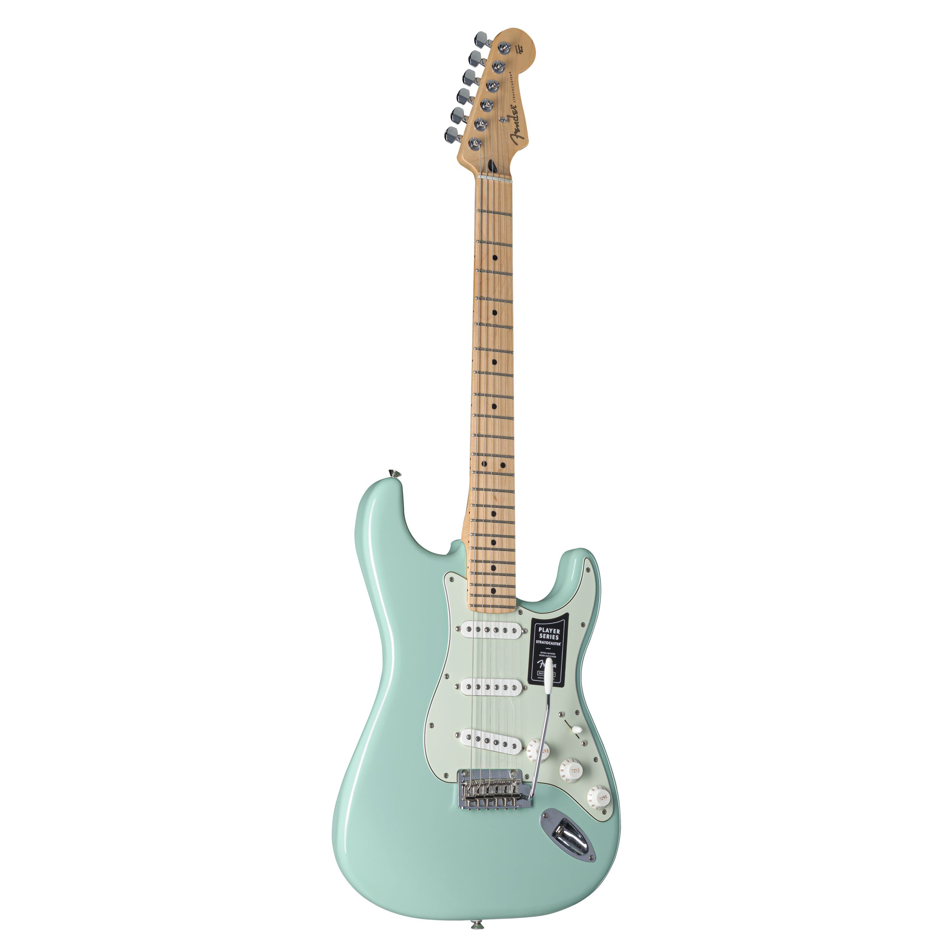 Fender E-Gitarre, Player Stratocaster E-Gitarre Surf Green Vintage Series Case Erle Korpus Ahorn Hals Alnico 5 Tonabnehmer 2-Punkt Tremolo Nickel/Chrom Hardware, E-Gitarren, E-Gitarren-Sets, LTD Player Strat SFG & Case 1 - E-Gitarren Anfänger Set
