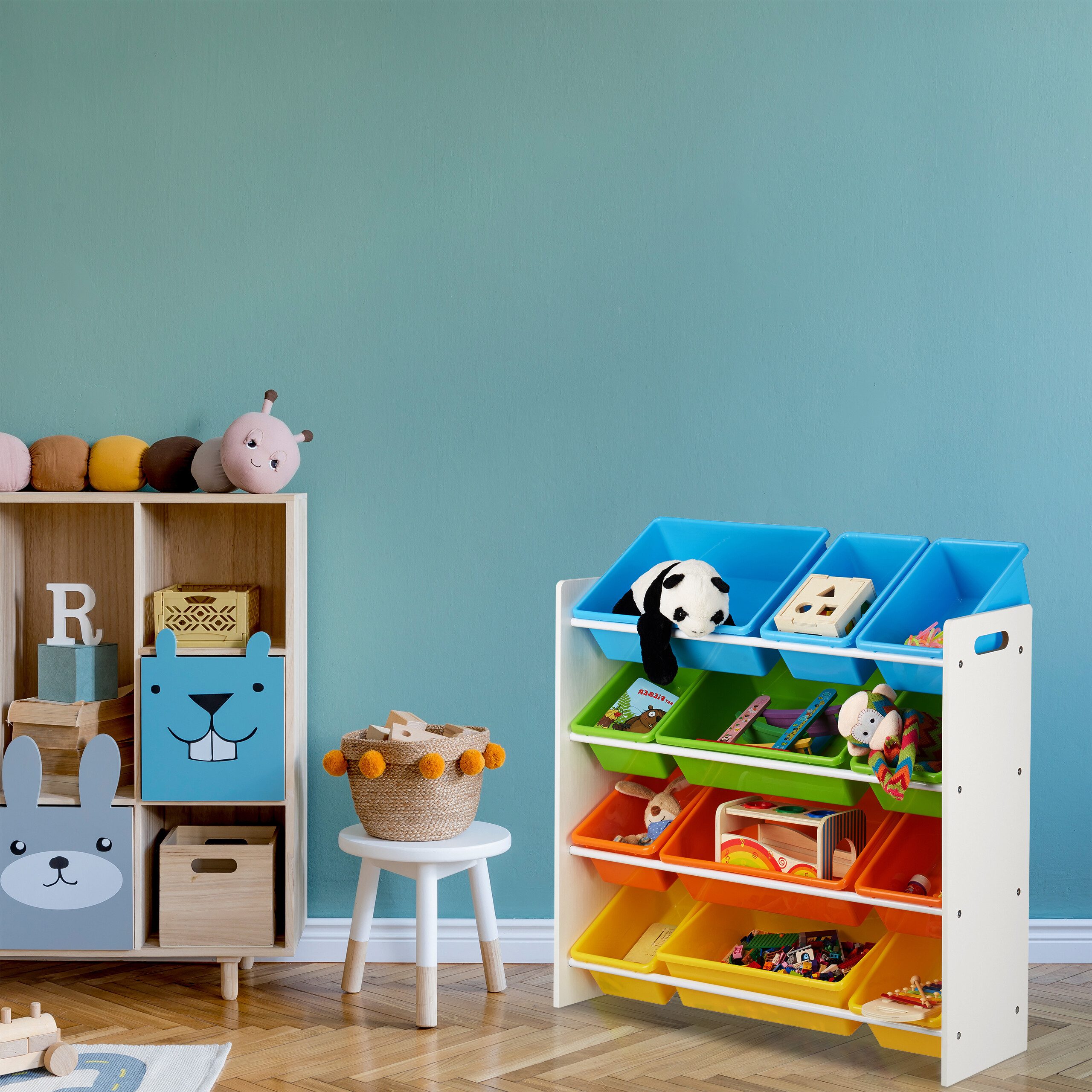 relaxdays Standregal Kinderregal mit Regalboxen, XL günstig online kaufen
