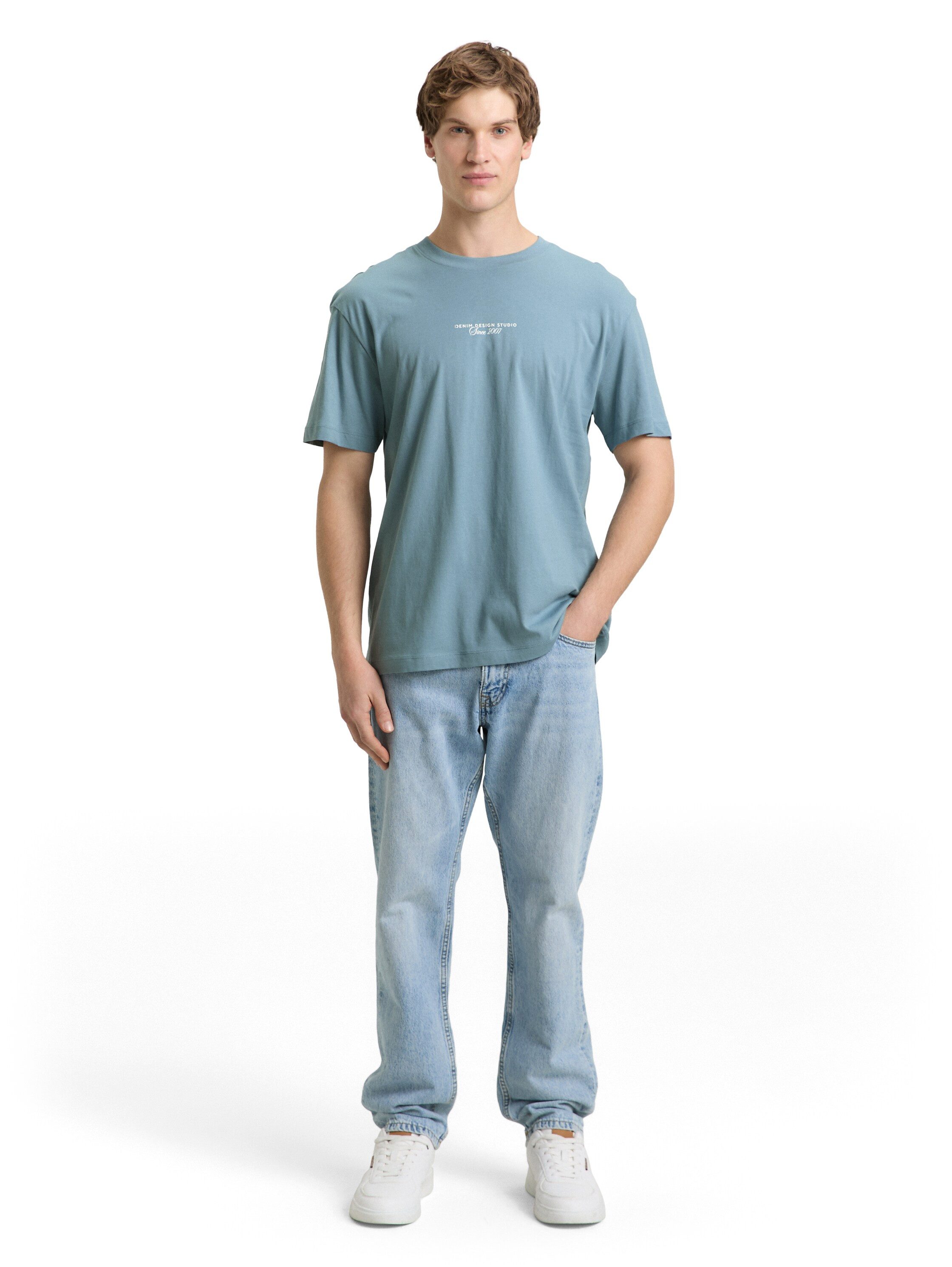 TOM TAILOR Denim T-Shirt mit Schriftzügen – Bild 4 von 5
