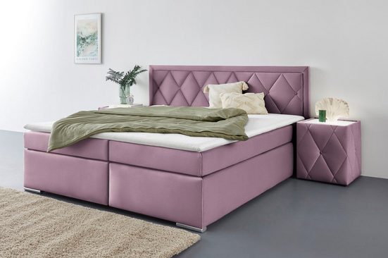 LEONIQUE Boxbett ALFIE, wahlweise mit Bettkasten 180x200 cm Rose