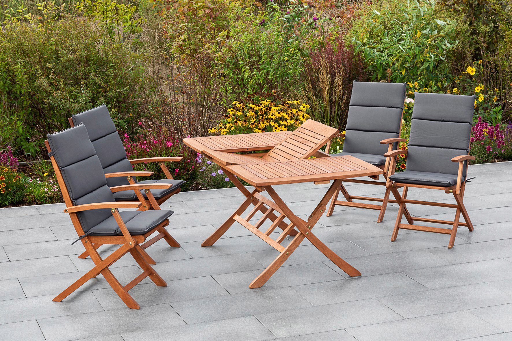 MERXX Garten-Essgruppe Comodoro, (5-tlg), 4 Klappsessel günstig online kaufen
