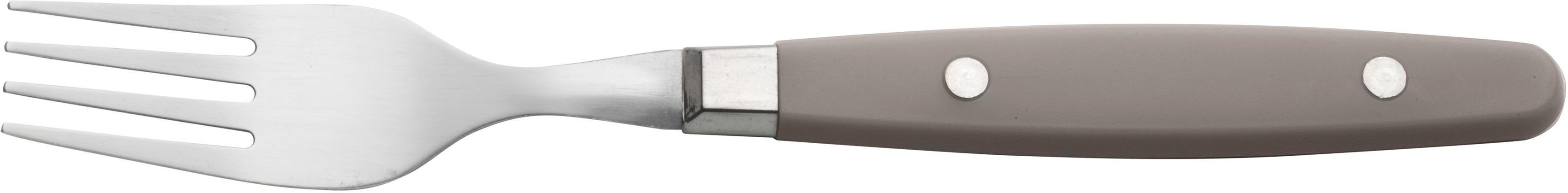 PINTINOX Besteck-Set Country (24-tlg), 6 Personen, Edelstahl 18/0, Kunststoff, Kunststoffgriff in Holzoptik, spülmaschinengeeignet
