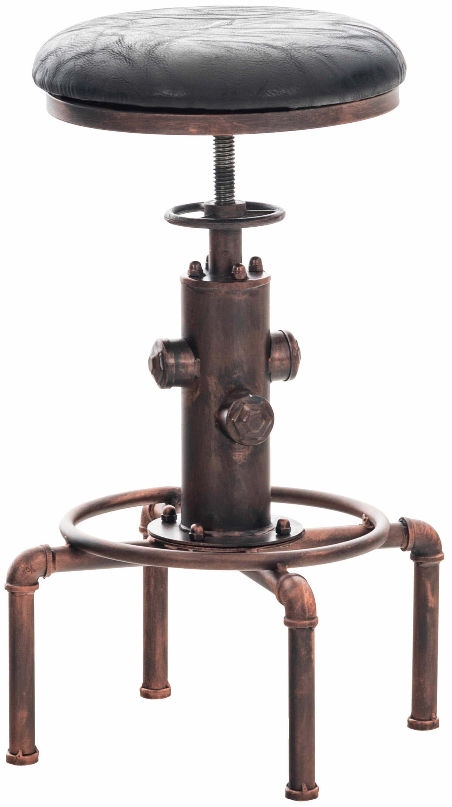 TPFLiving Barhocker Lumos Tresenhocker), für Holz 4-Fuß - & - Fußstütze Bronze Schwarz Küche Kunstleder Sitzfläche: - Gestell (mit Vintage Hocker Theke