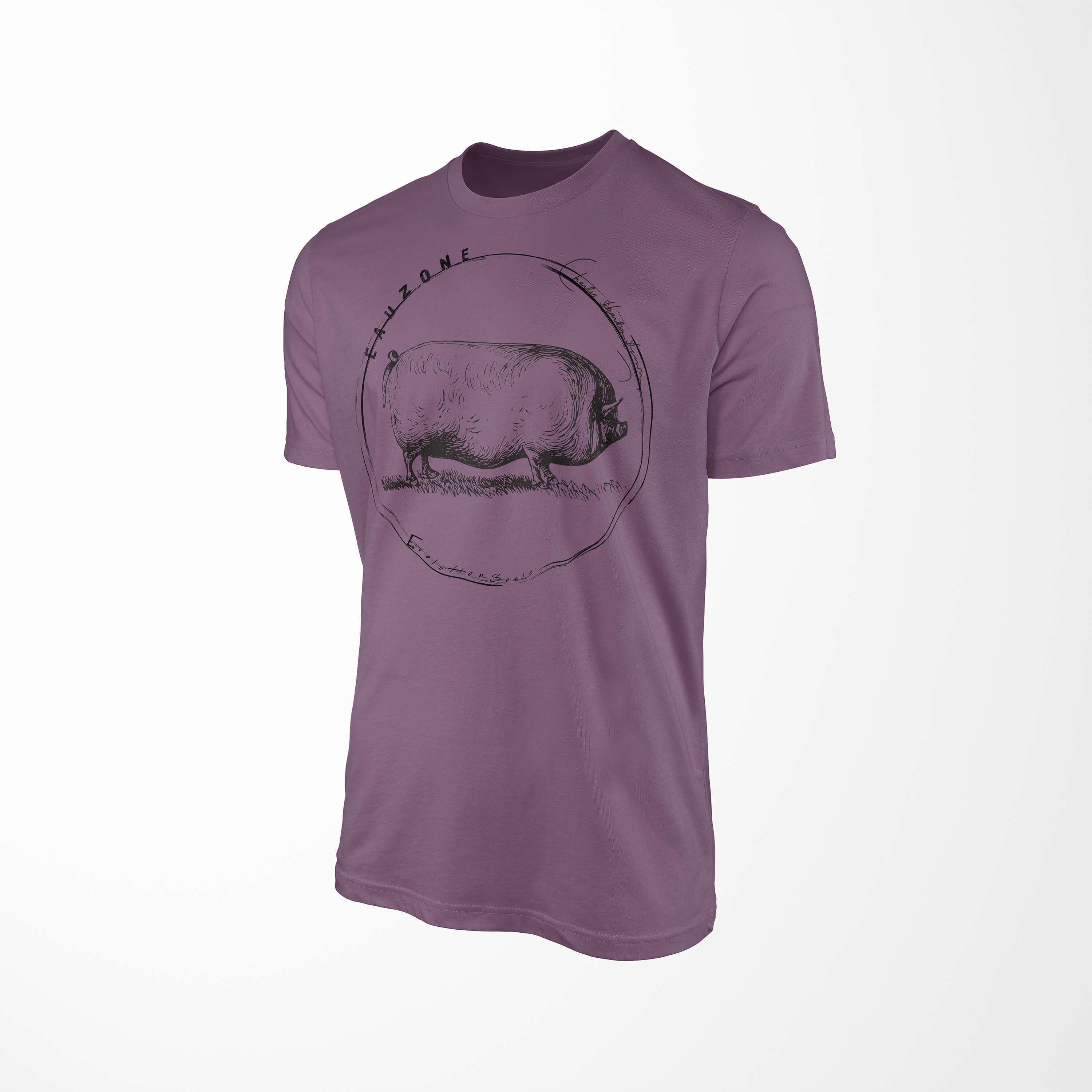 Schwein Herren Evolution Art Sinus Shiraz T-Shirt T-Shirt