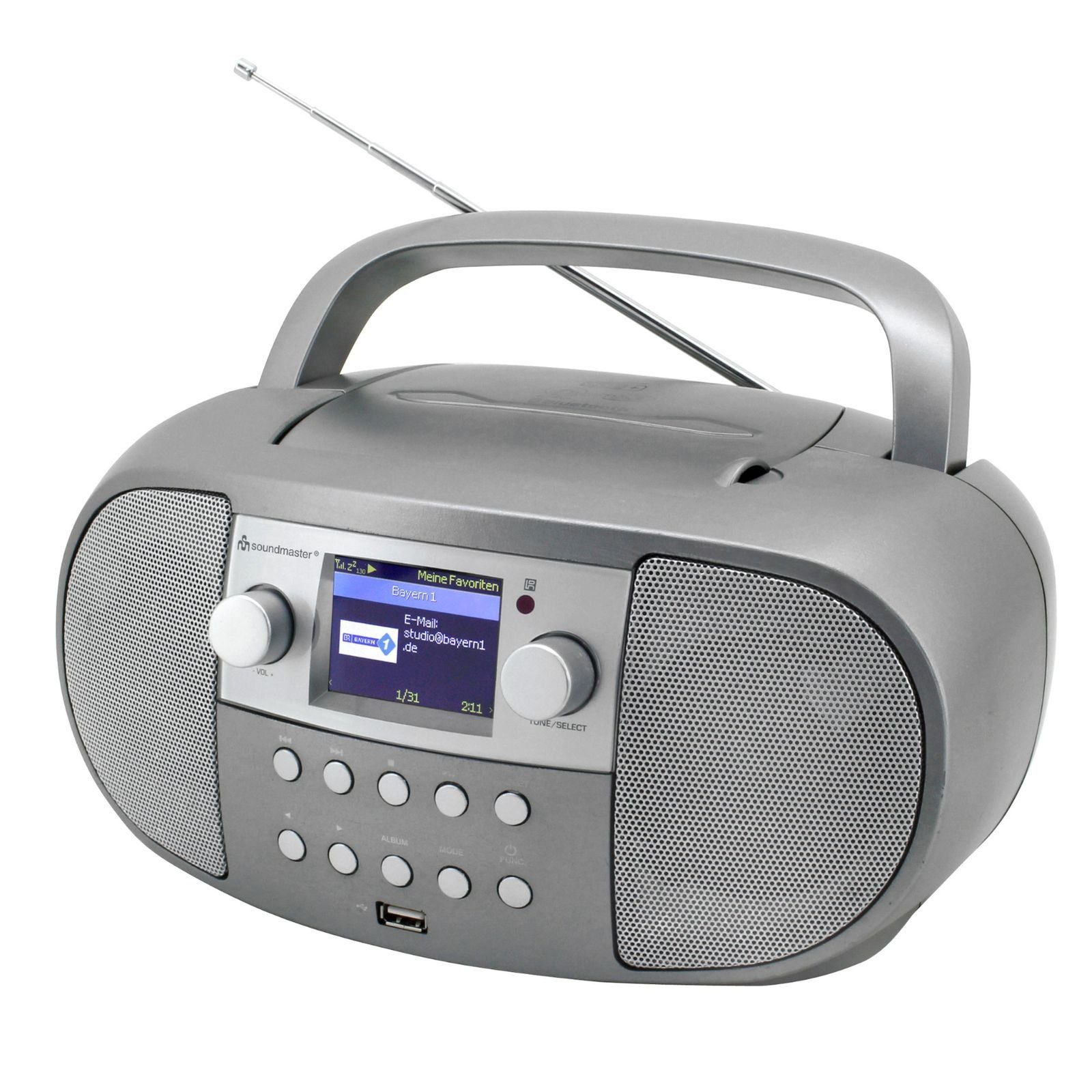 Soundmaster SCD7600TI Internetradio Bluetooth DAB+ CD USB MP3 Hörbuchfunktion Internet-Radio (Internet, DAB+, UKW, 4 W, Internet, Netzwerkplayer, DAB+, Fernbedienung, CD-Player)