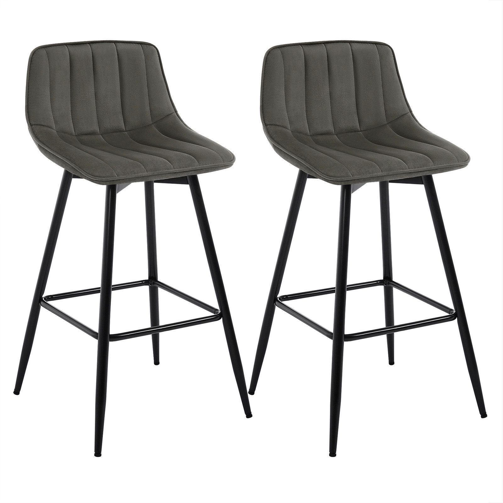 Woltu Barhocker (2 St), Designer Tresenhocker Bistrohocker mit Fußstütze