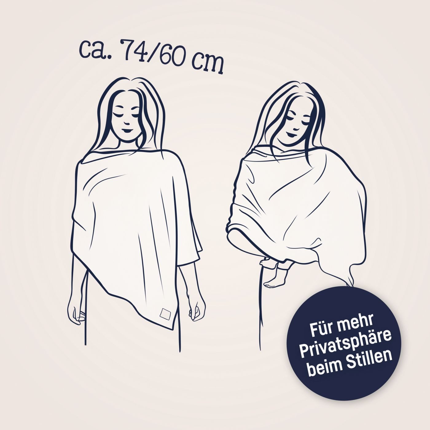 Julius Zöllner Stillkissen uni sand Stilltuch Jersey 74x60, 1-tlg., Stillkissen Stillhilfe