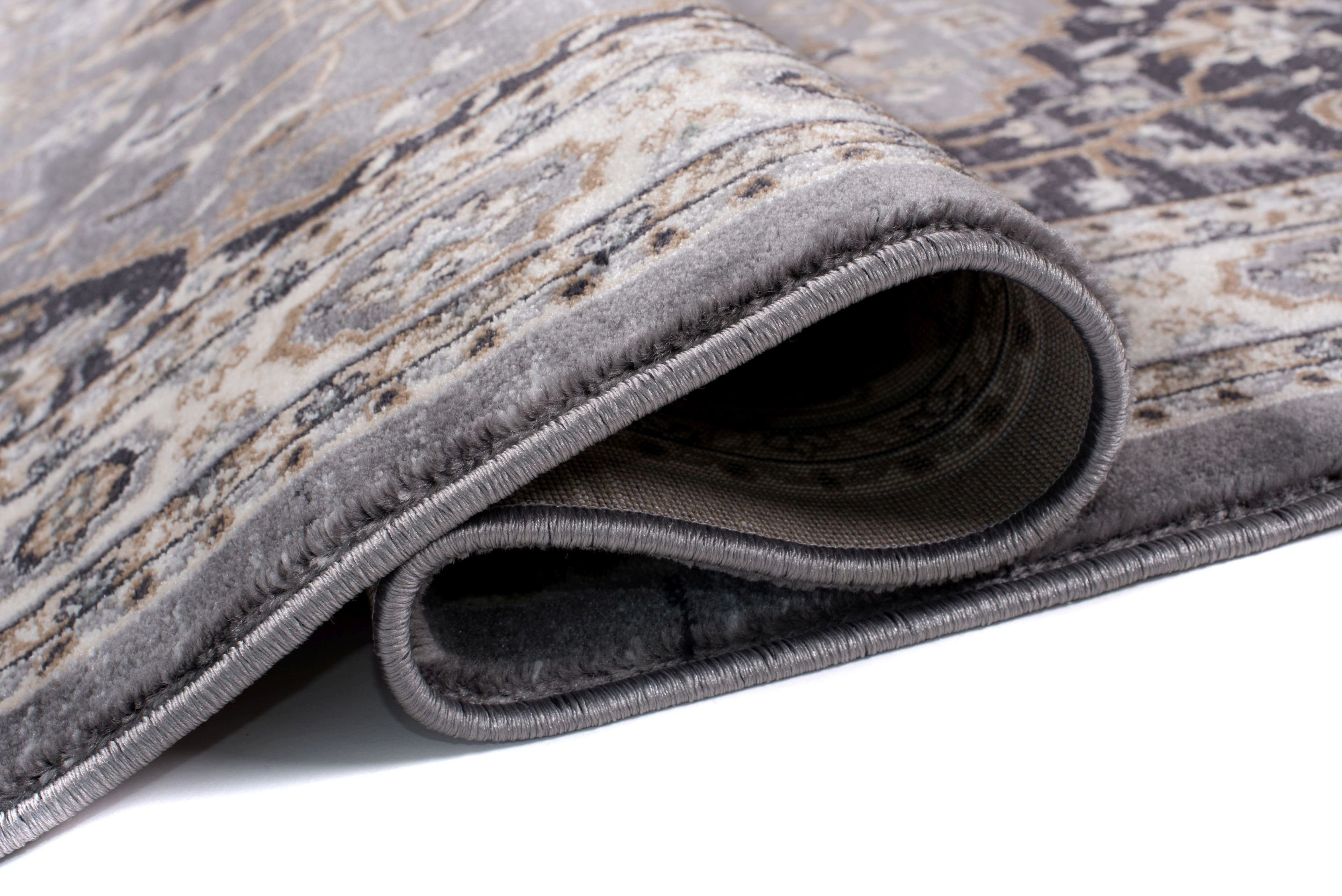 Mazovia Orientteppich Oriente Teppich - Traditioneller Teppich Orient Grau, 60 x 100 cm, Geeignet für Fußbodenheizung, Pflegeleicht, Wohnzimmerteppich