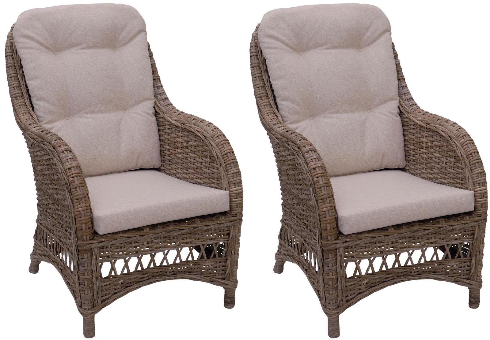 Sessel Grau breiter 2er Wohnzimmer Skandinavischer Rattansessel Krines Rattan Natur Armlehnsessel, Stil Set Sessel Home