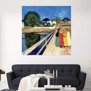 Posterlounge Wandfolie Edvard Munch, Auf der Brücke, Malerei