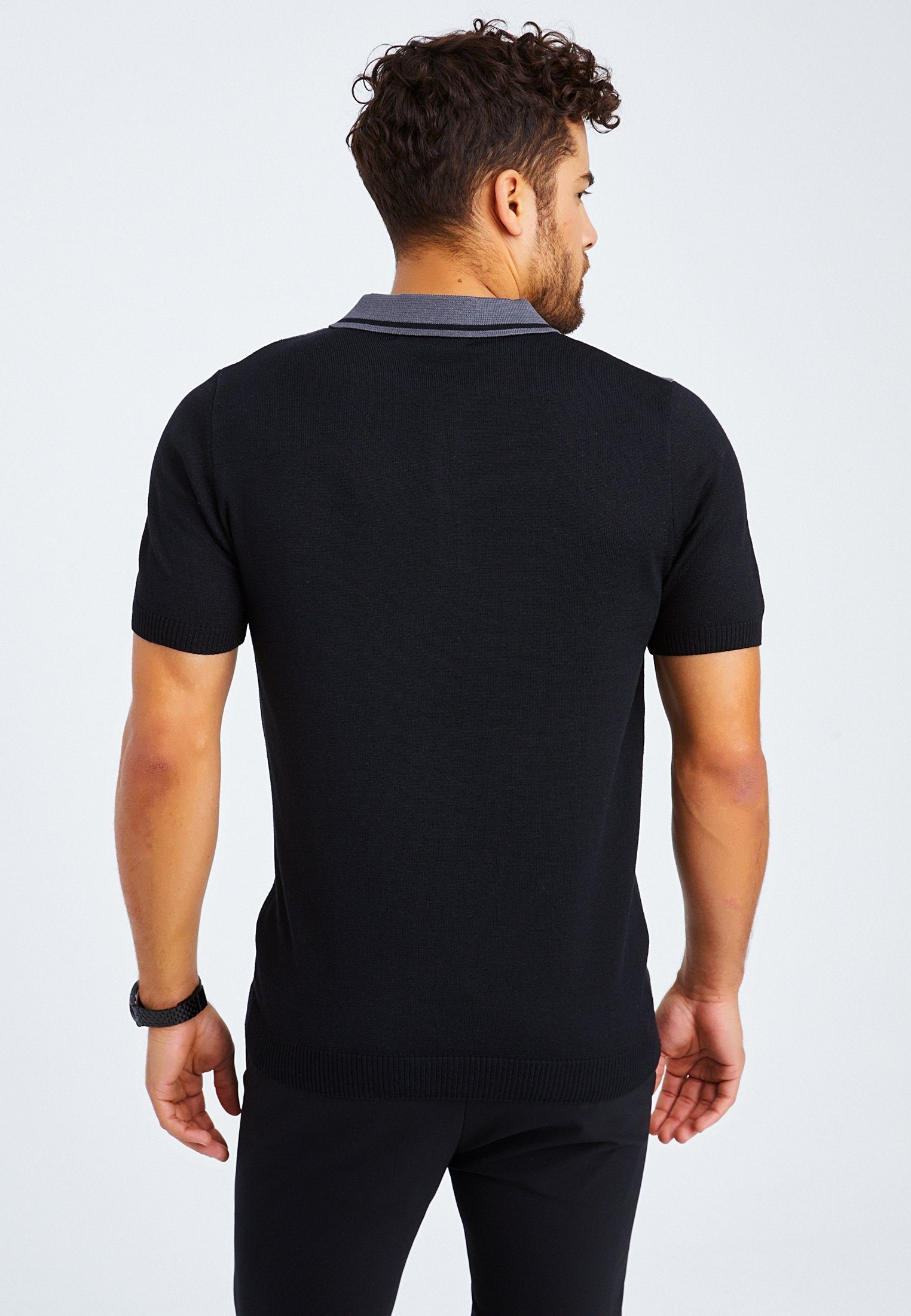 Leif Nelson T-Shirt LN-7680 schwarz-anthrazit