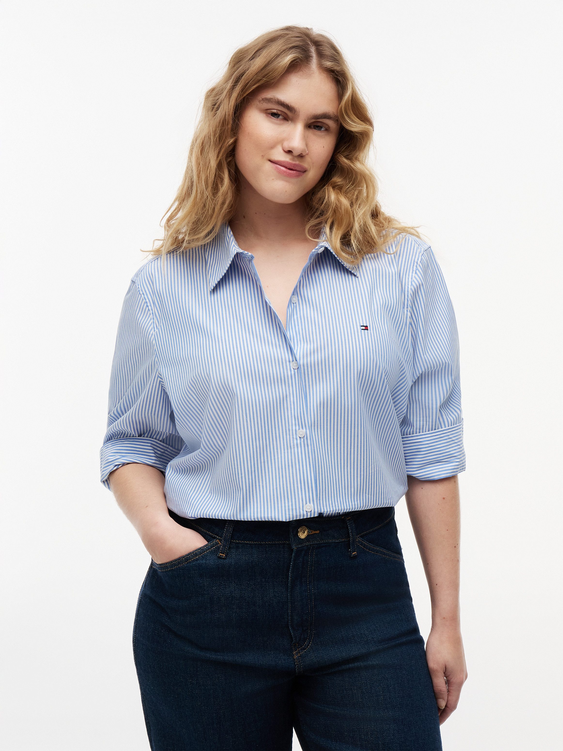 Tommy Hilfiger Curve Hemdbluse CRV ESS POPLIN REGULAR SHIRT in Großen Größe günstig online kaufen