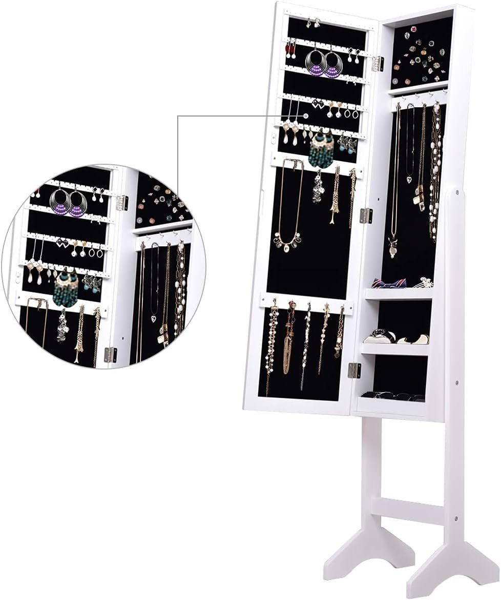 KOMFOTTEU Schmuckschrank Spiegelschrank mit Bling-Design günstig online kaufen