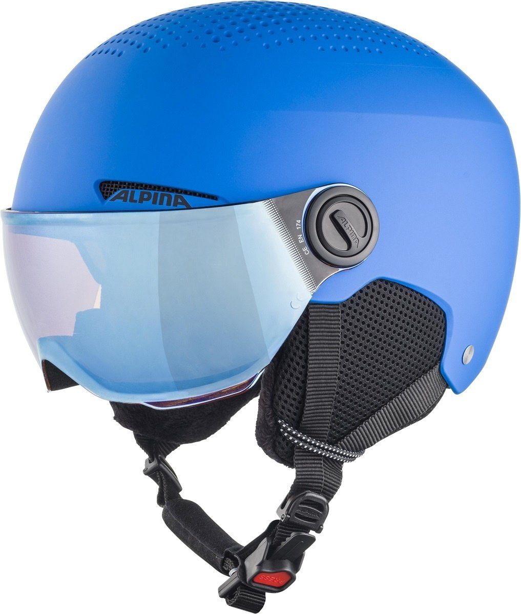 Skihelm Alpina Zupo Visor Q-Lite Kinder Skihelm Snowboardhelm blue matt A9229