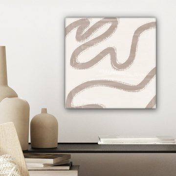 OneMillionCanvasses® Leinwandbild Abstrakt - Moderne Kunst - Beige, (1 St), Leinwand Bilder für Wohnzimmer Schlafzimmer, 20x20 cm